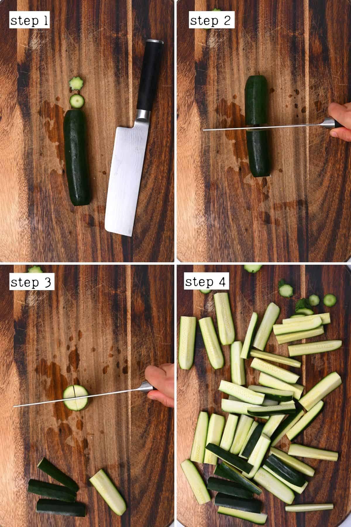 Steps for cutting zucchini