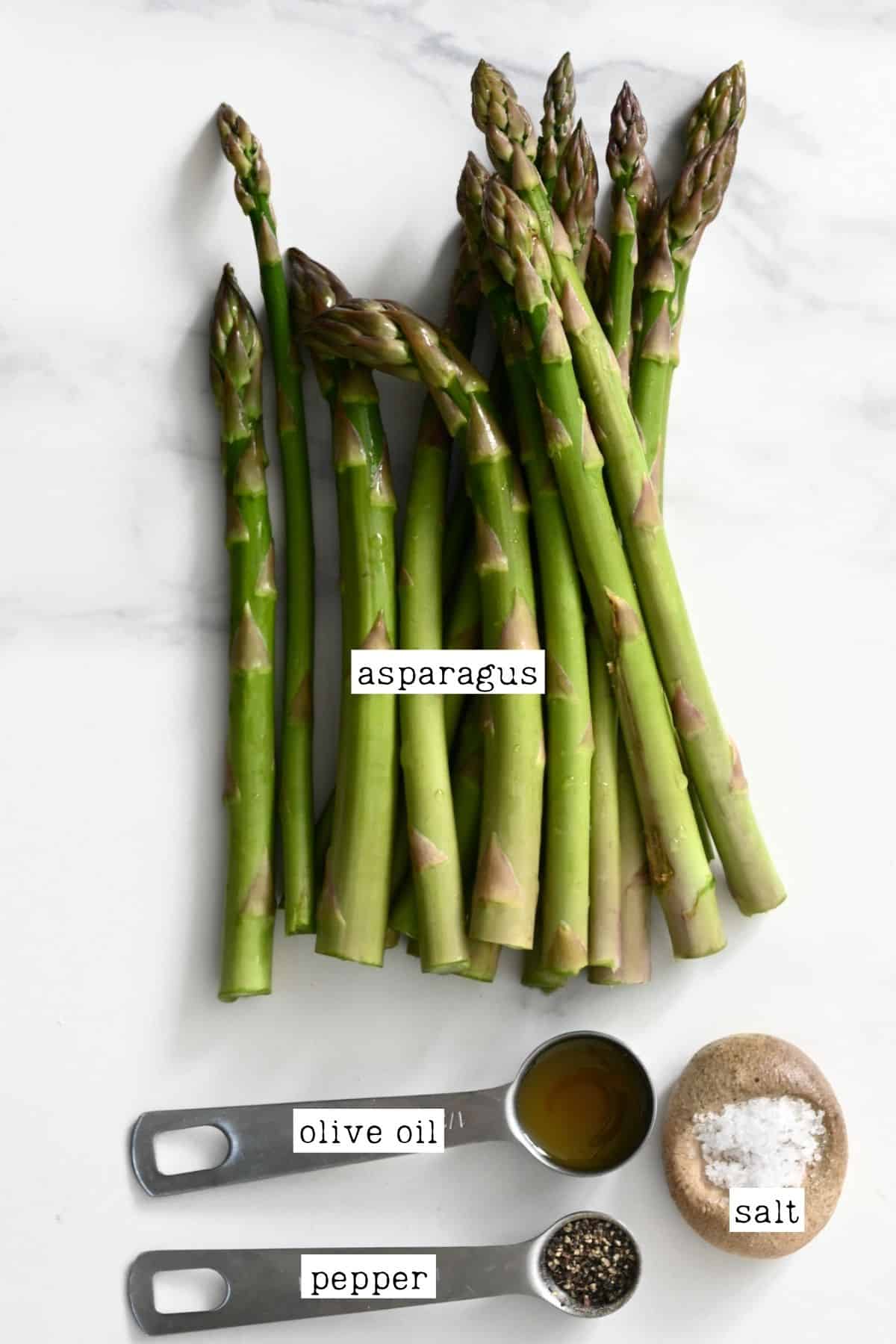 Ingredients for air fried asparagus