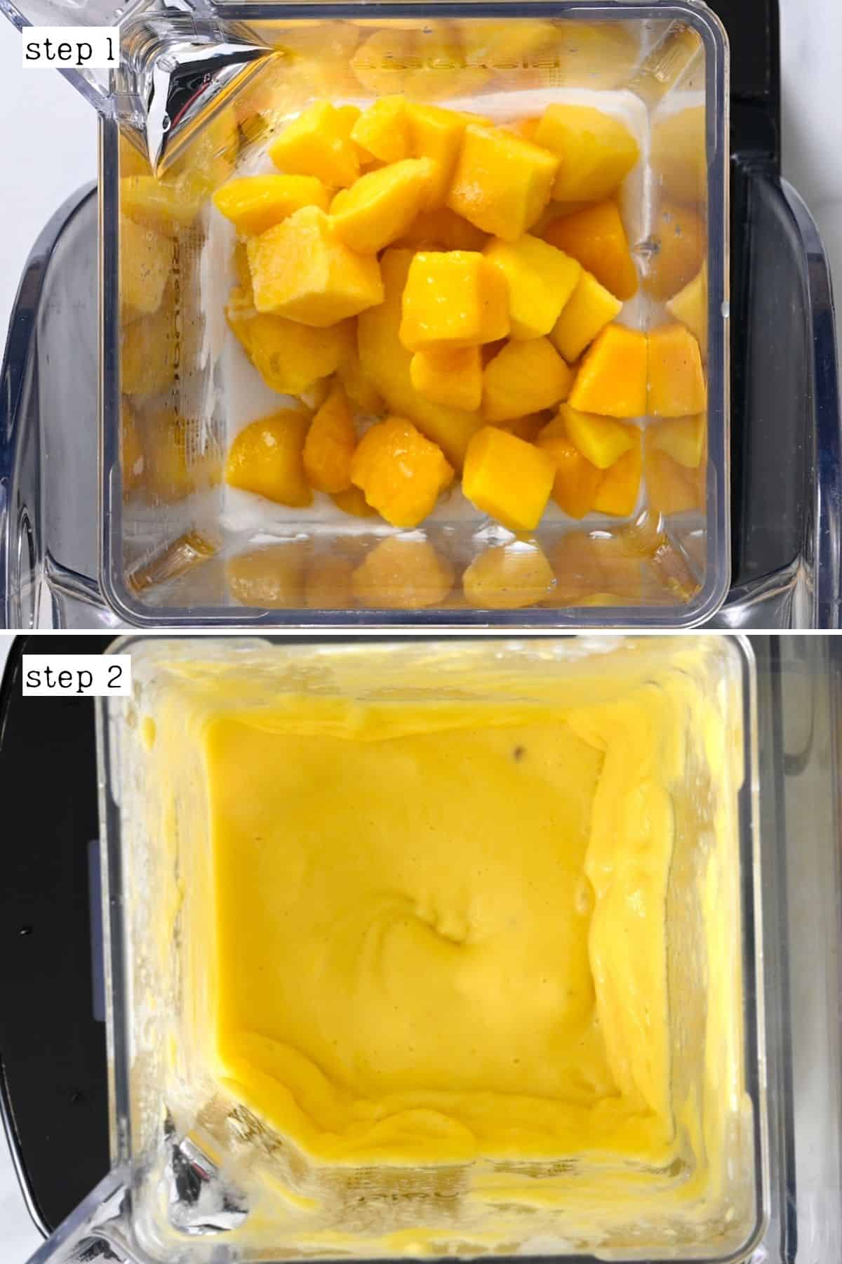 Steps for making mango pineapple smoothie