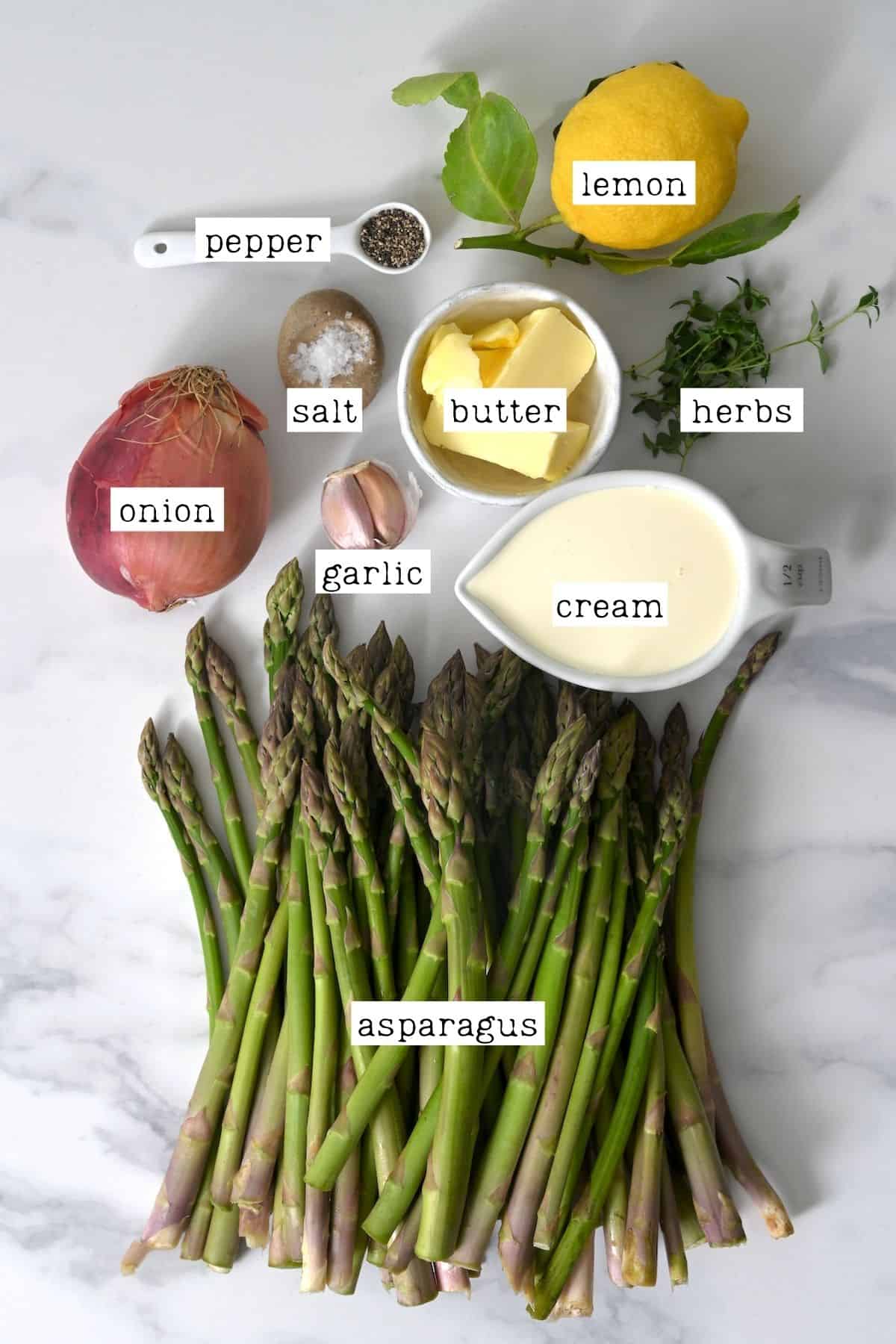 Ingredients for asparagus soup