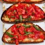 Three tomato bruschetta with basil - 19