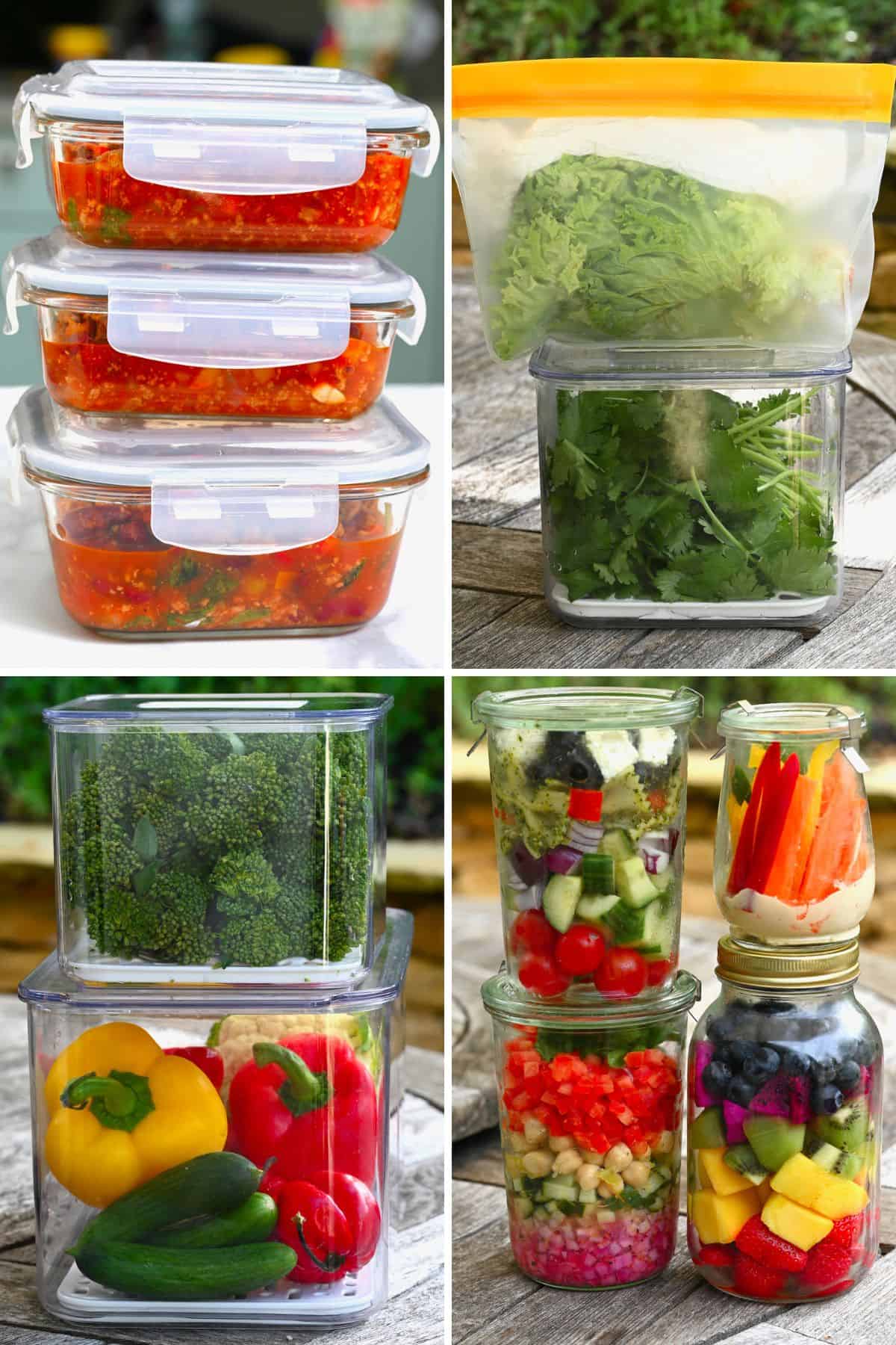Clear containers that show what food is inside