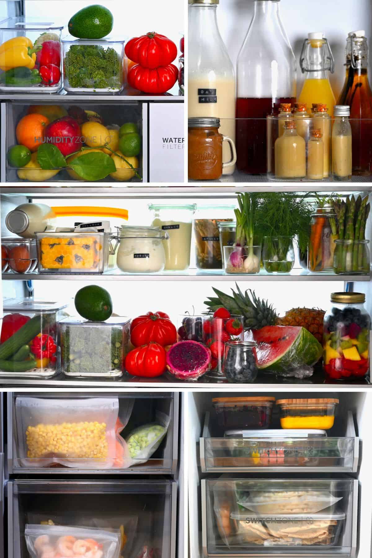 The different parts of the fridge