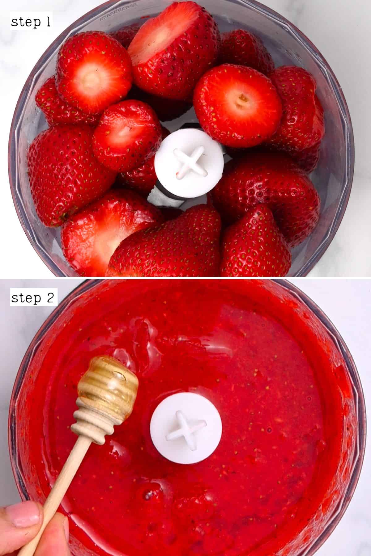 Steps for making strawberry puree