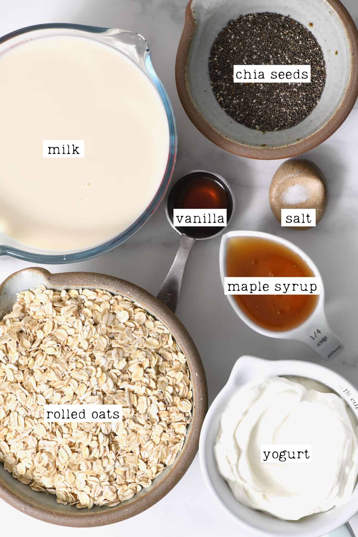Ingredients for overnight oats