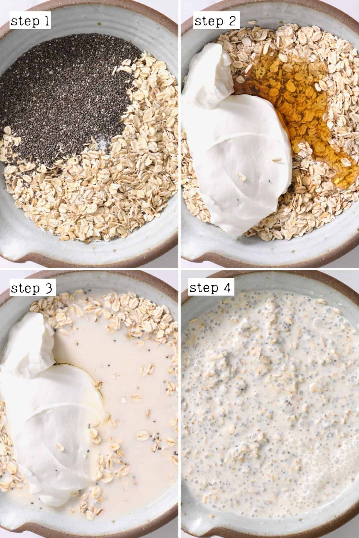 Steps for making overnight oats