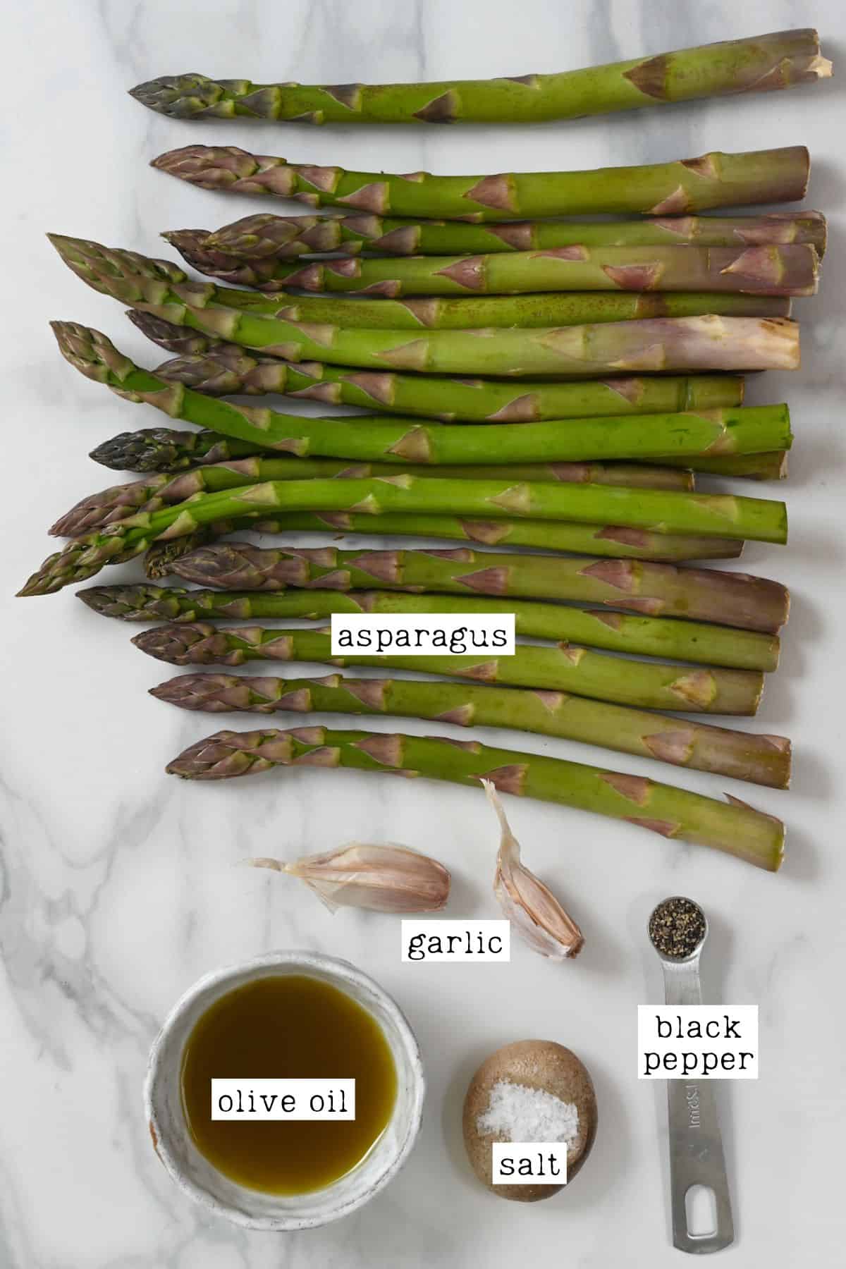 Ingredients for oven roasted asparagus