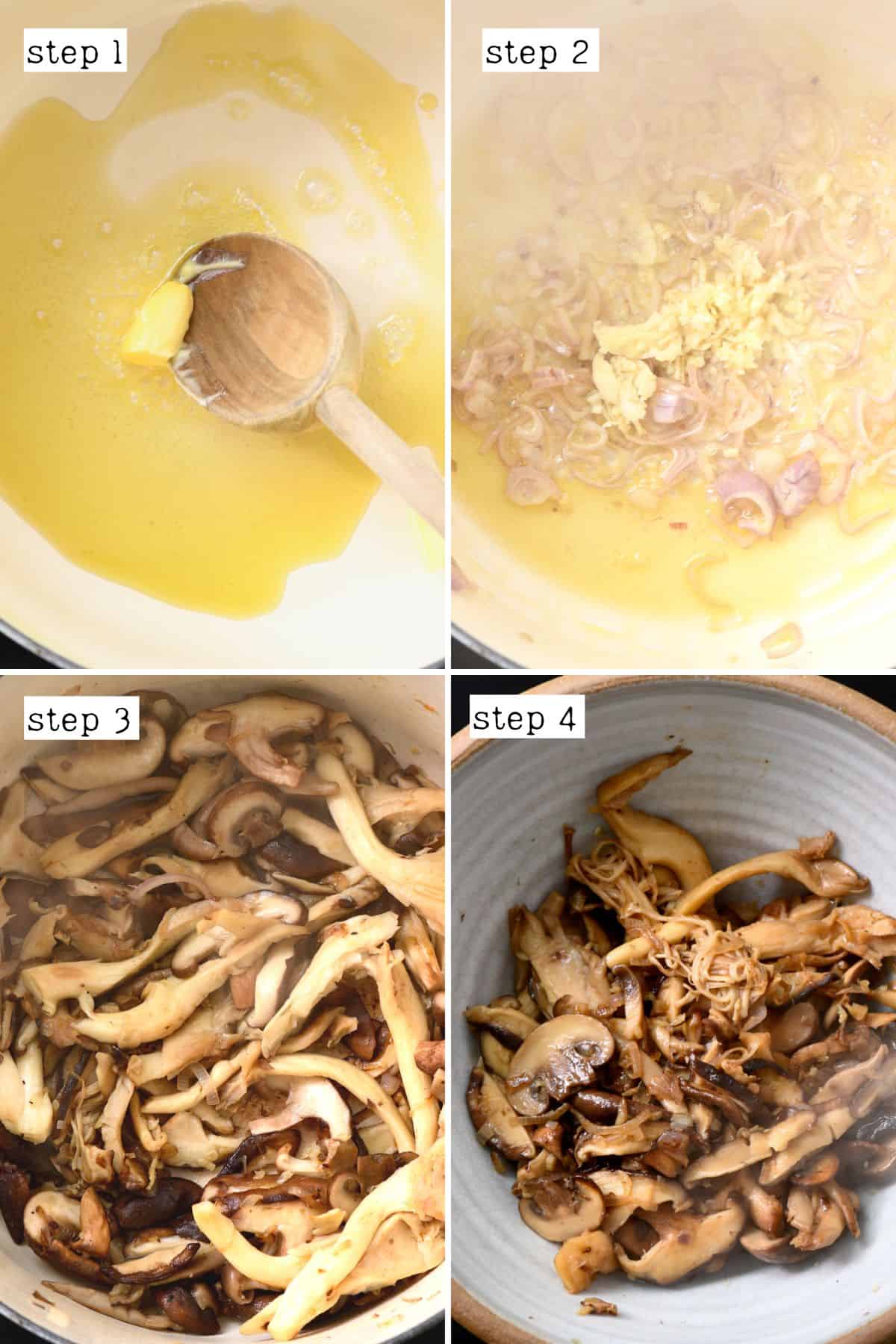 Steps for cooking mushrooms
