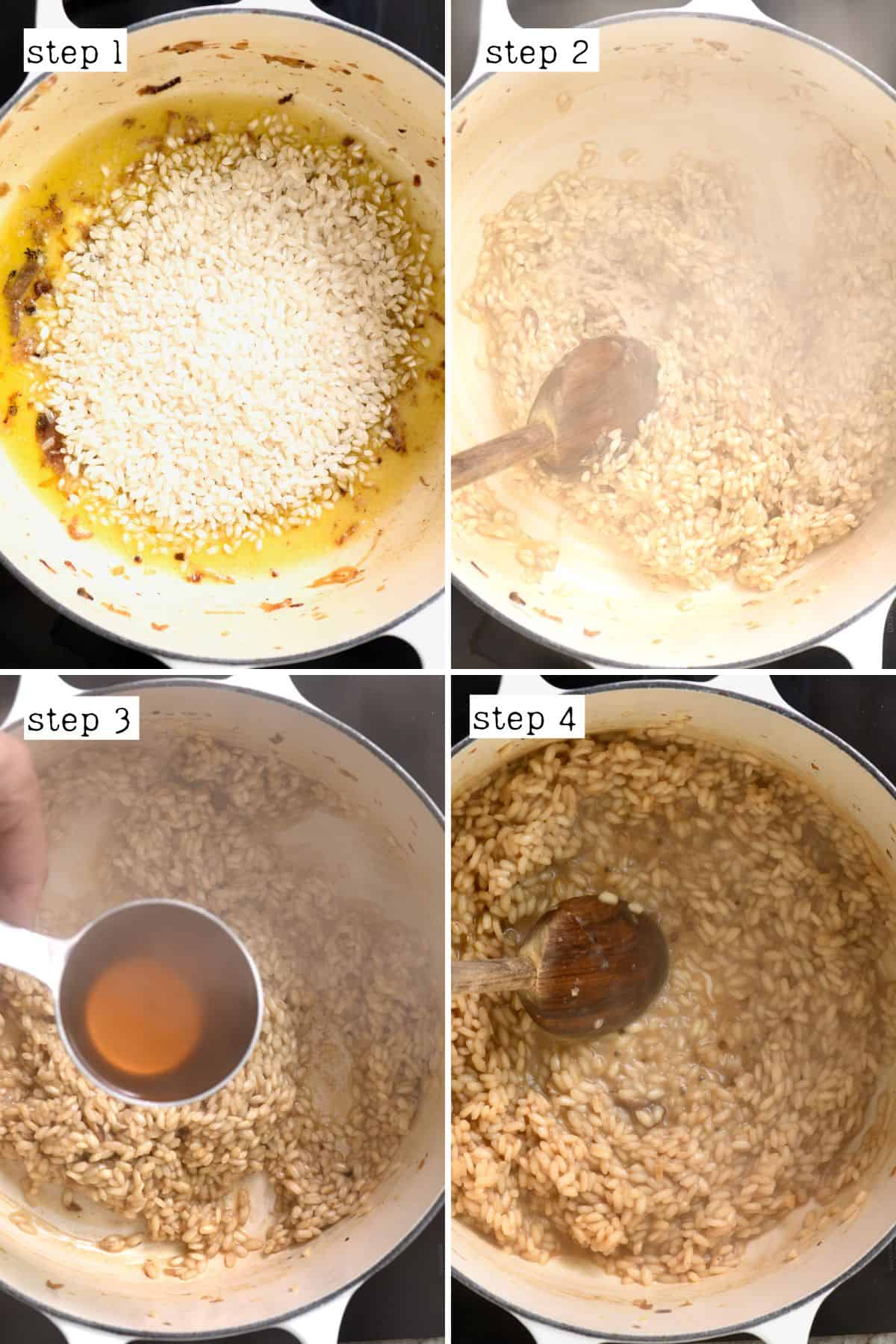 Steps for cooking risotto rice