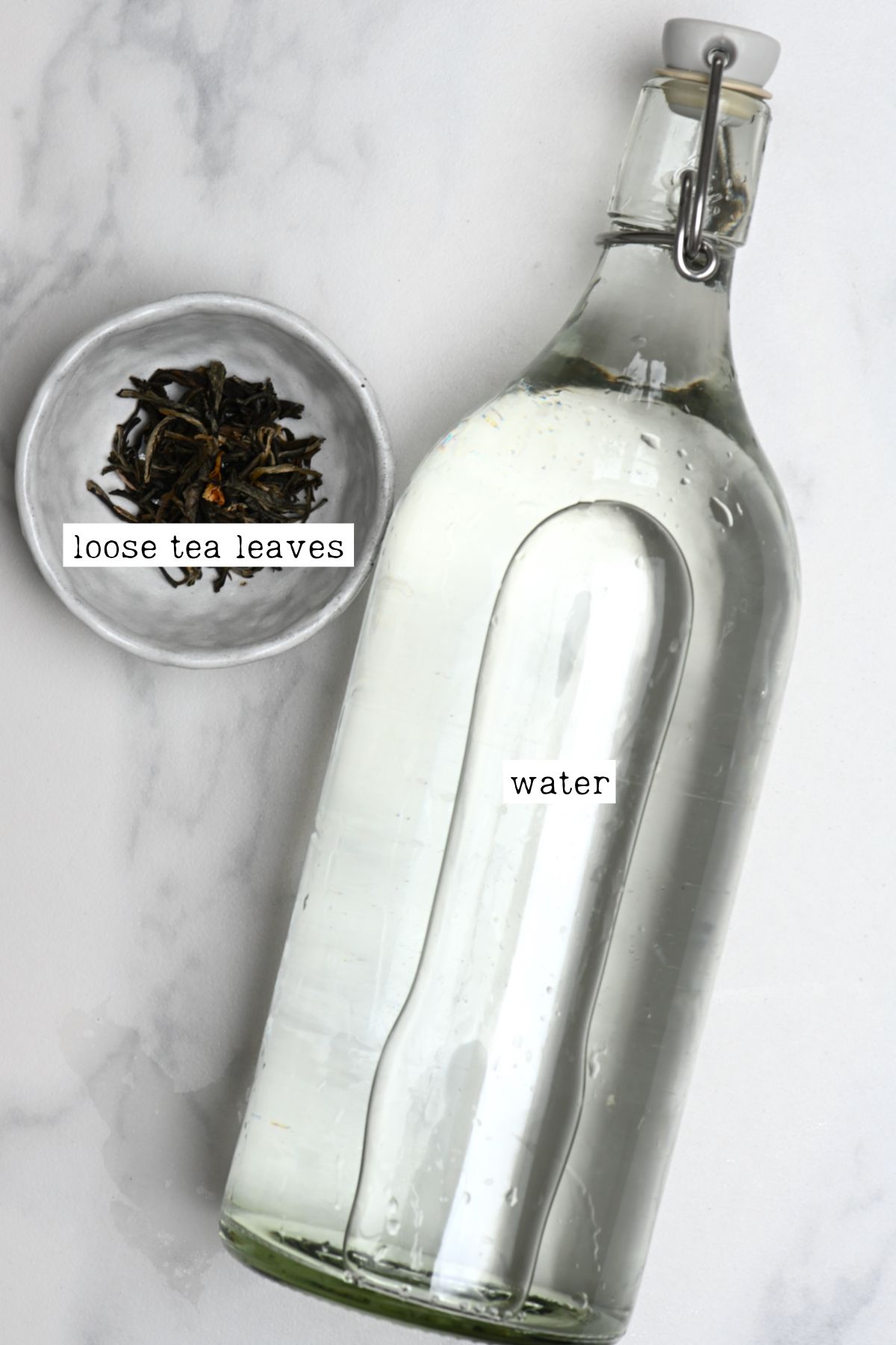 Ingredients for cold brew tea