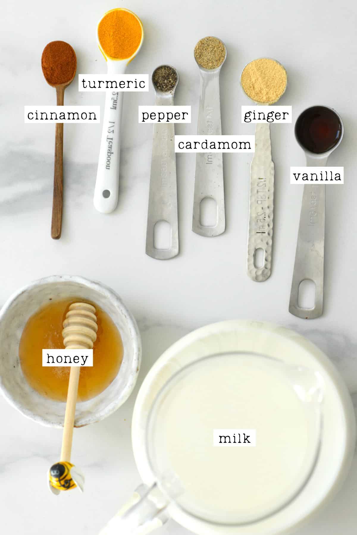 Ingredients for golden milk