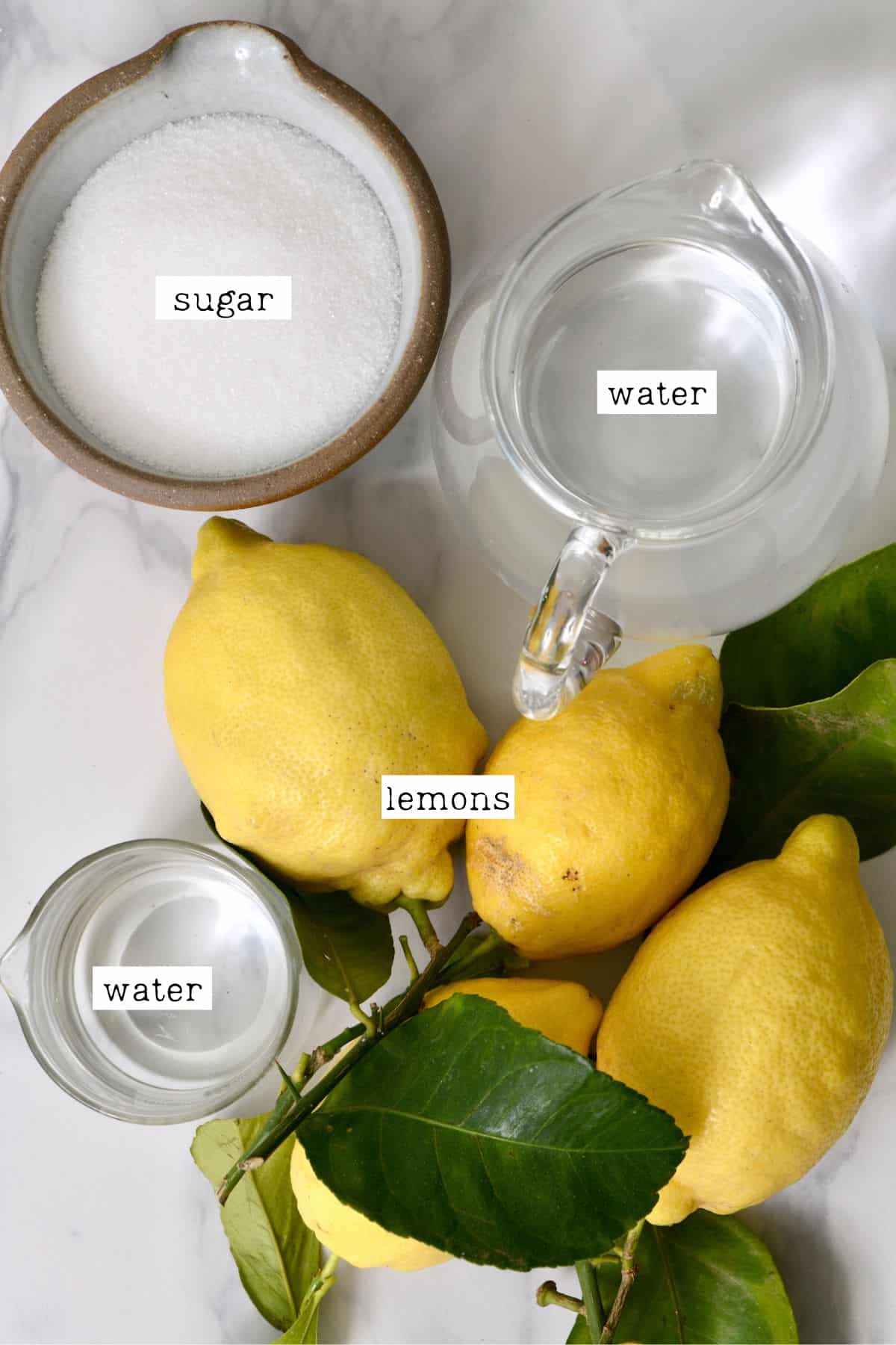 Ingredients for homemade lemonade