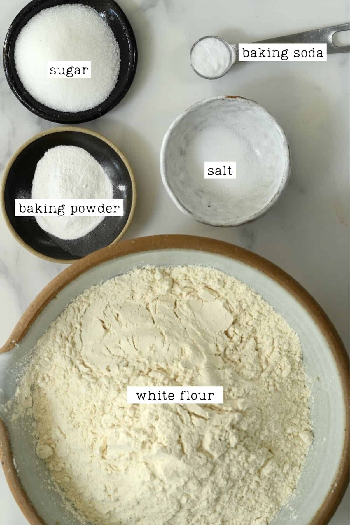 Ingredients for pancake mix