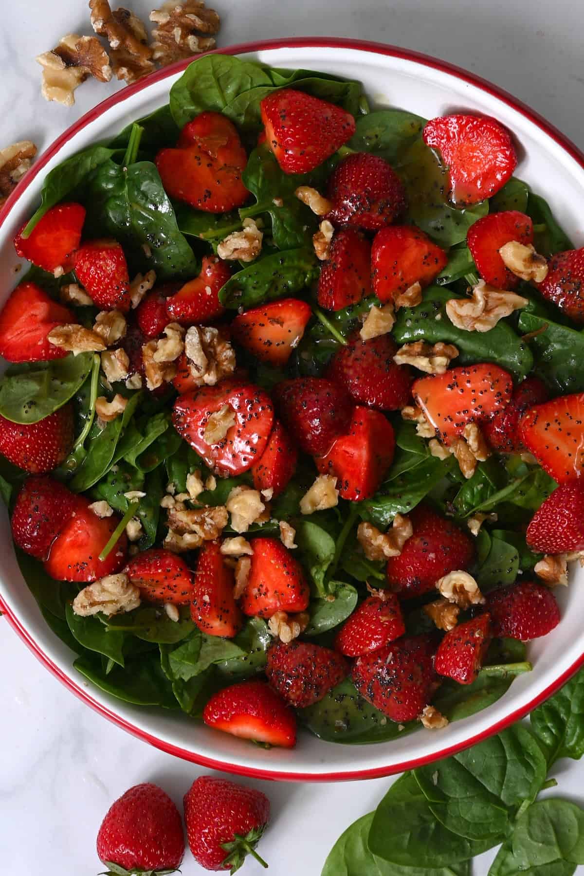 Strawberry salad with poppy seed dressing