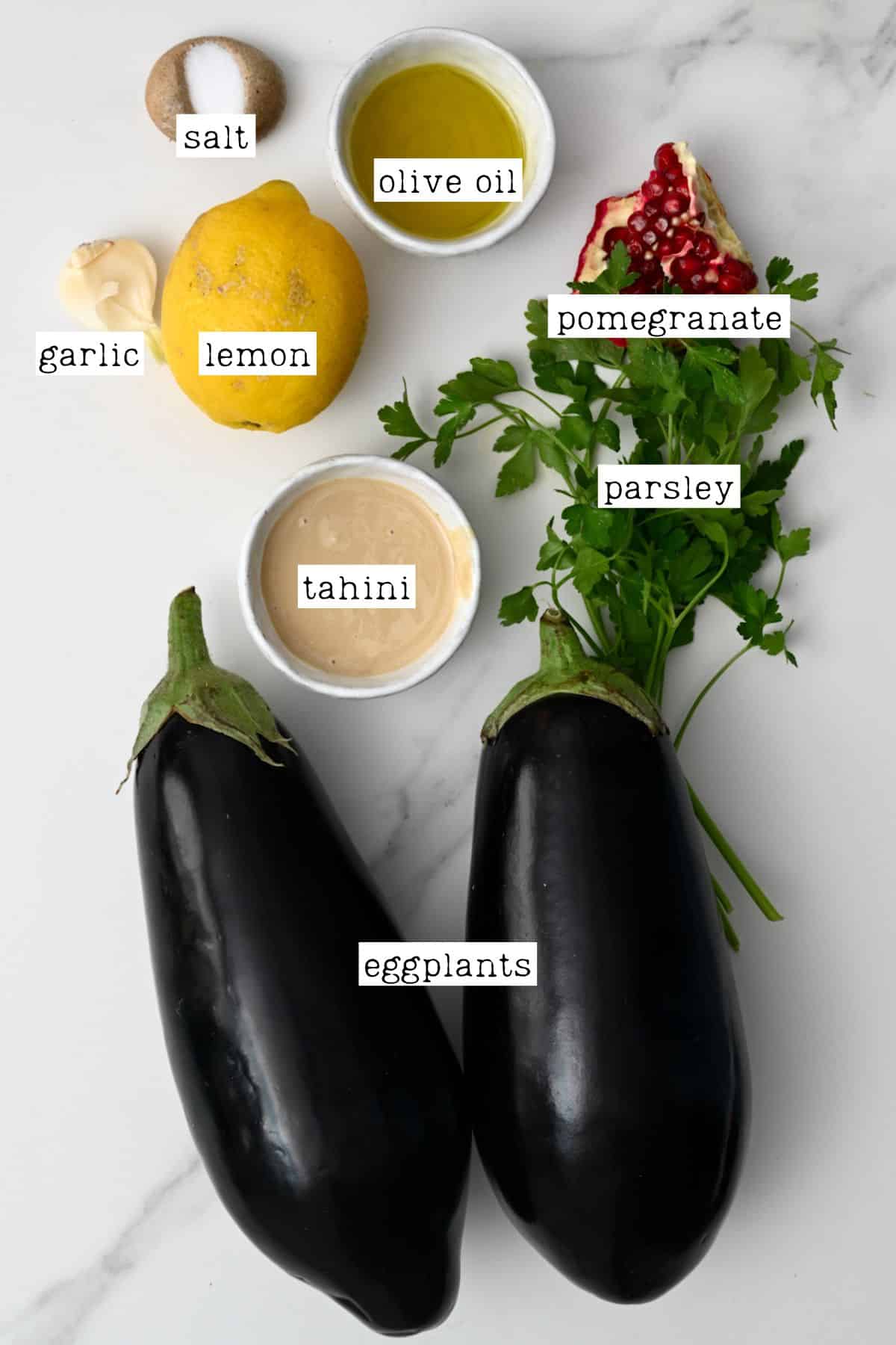 Ingredients for baba ganoush
