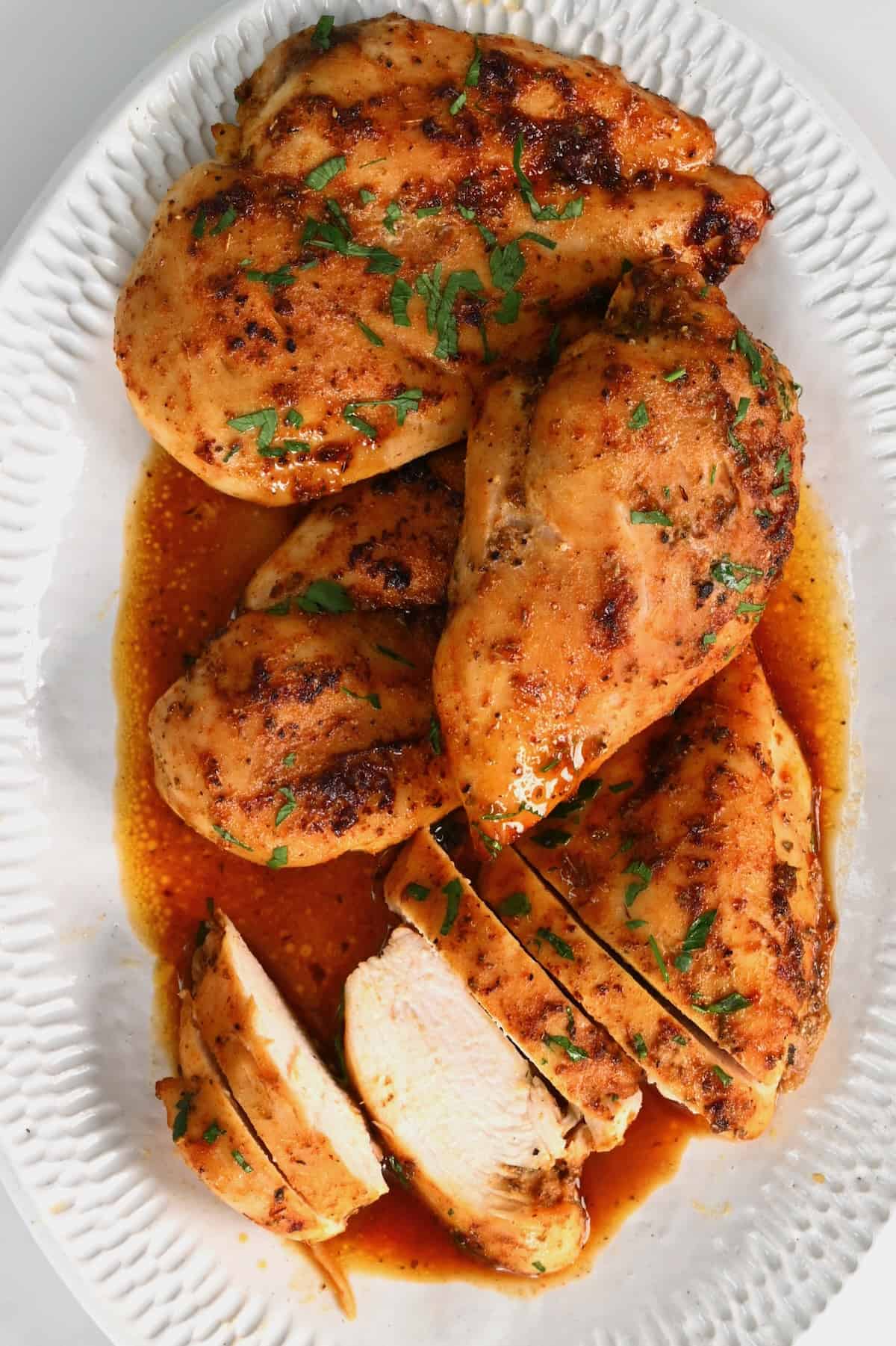 Baked chicken on a plate