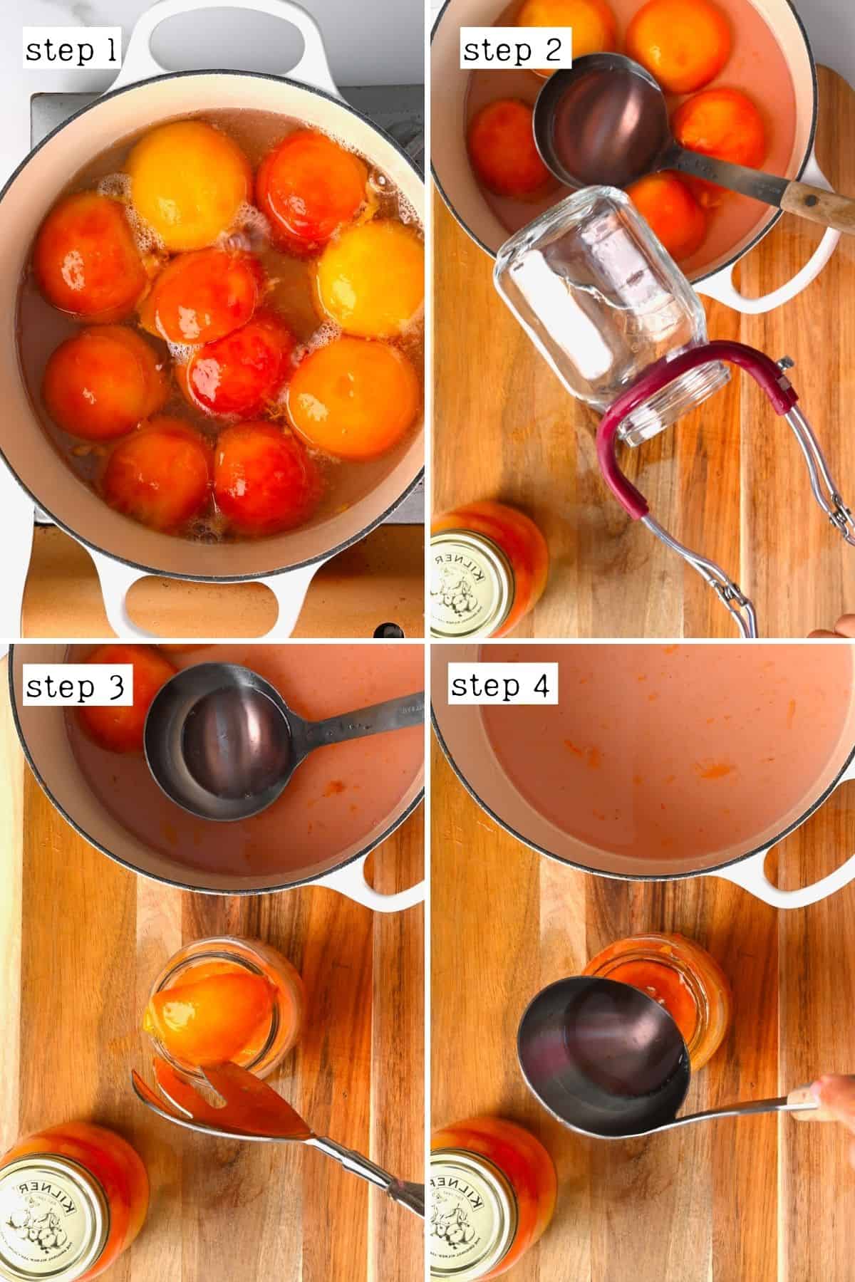 Steps for canning peaches