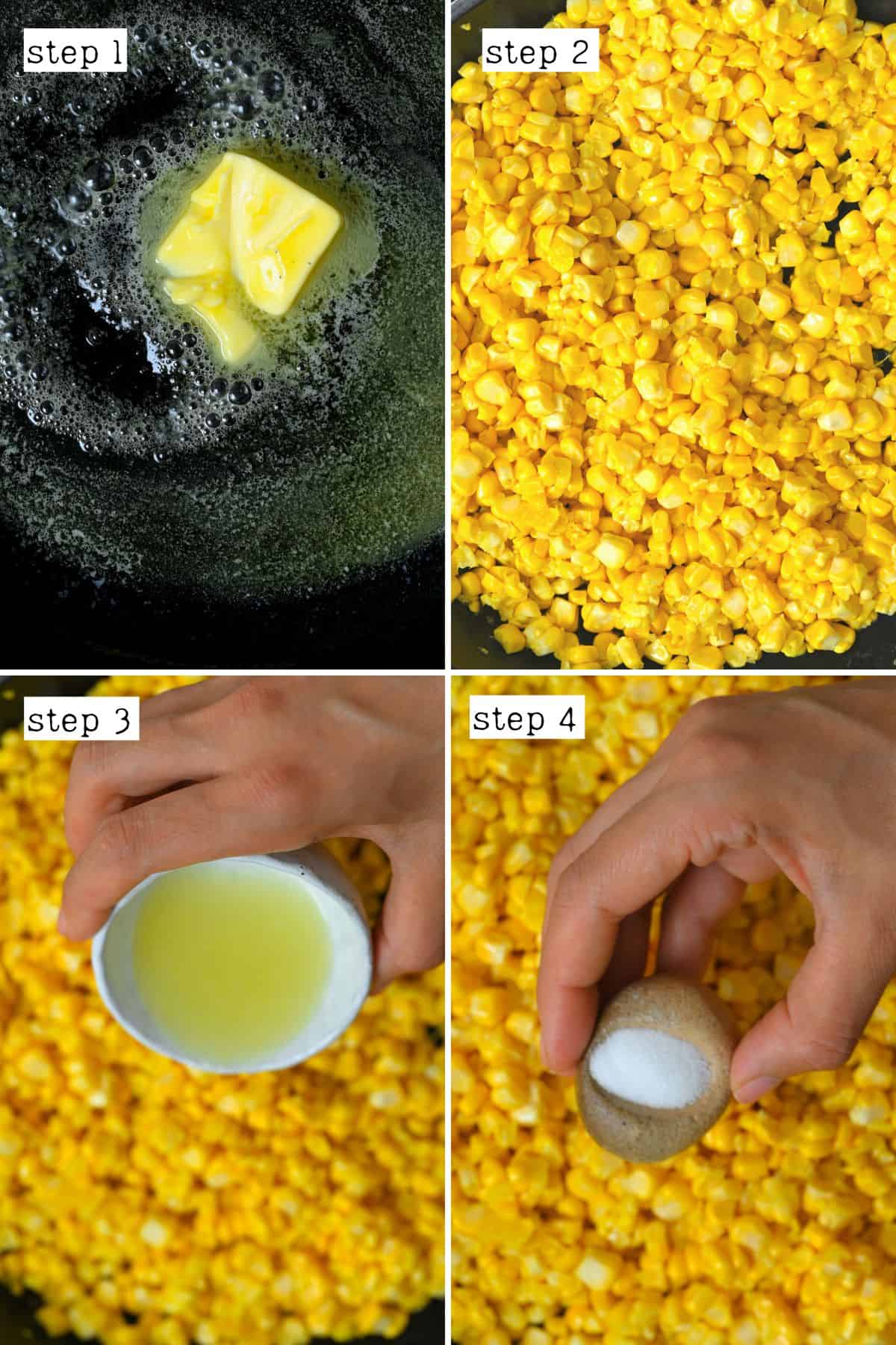 Steps for cooking corn on a stove top