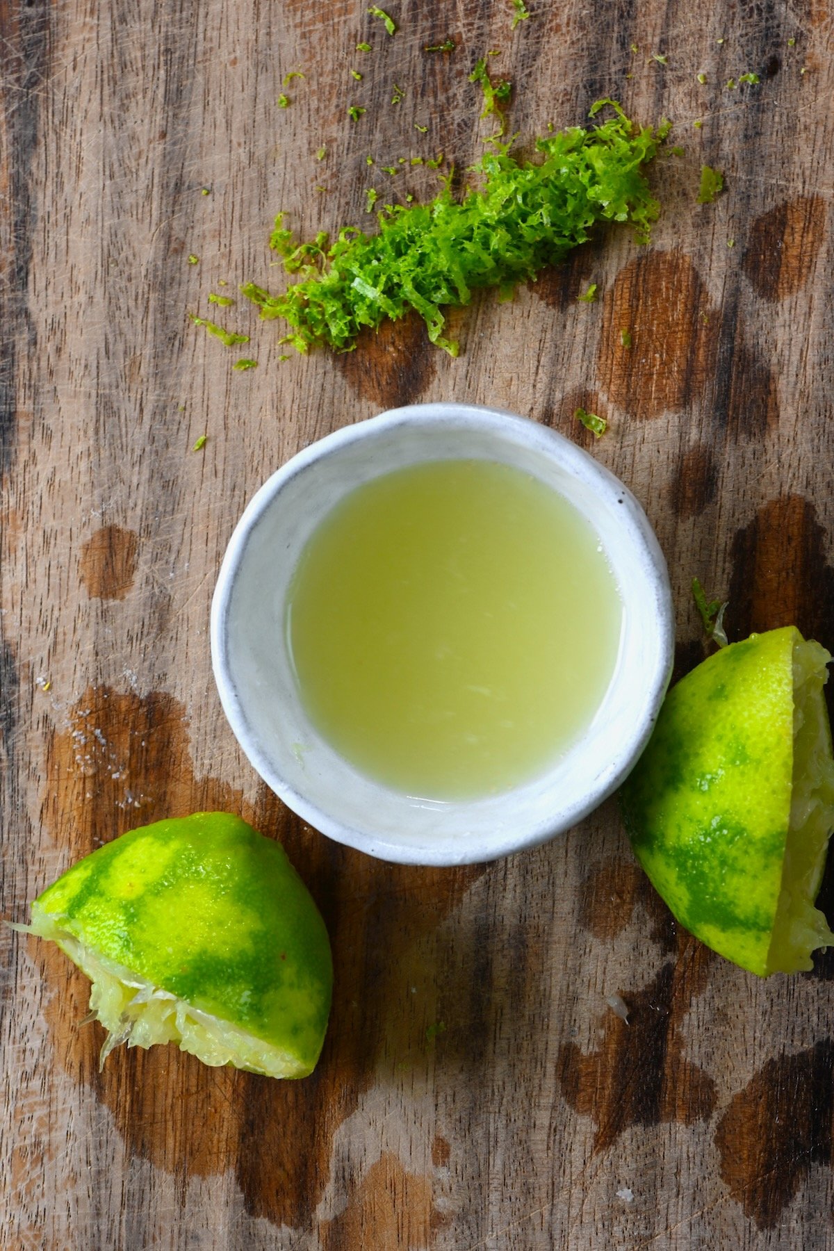 The juice and zest of lime