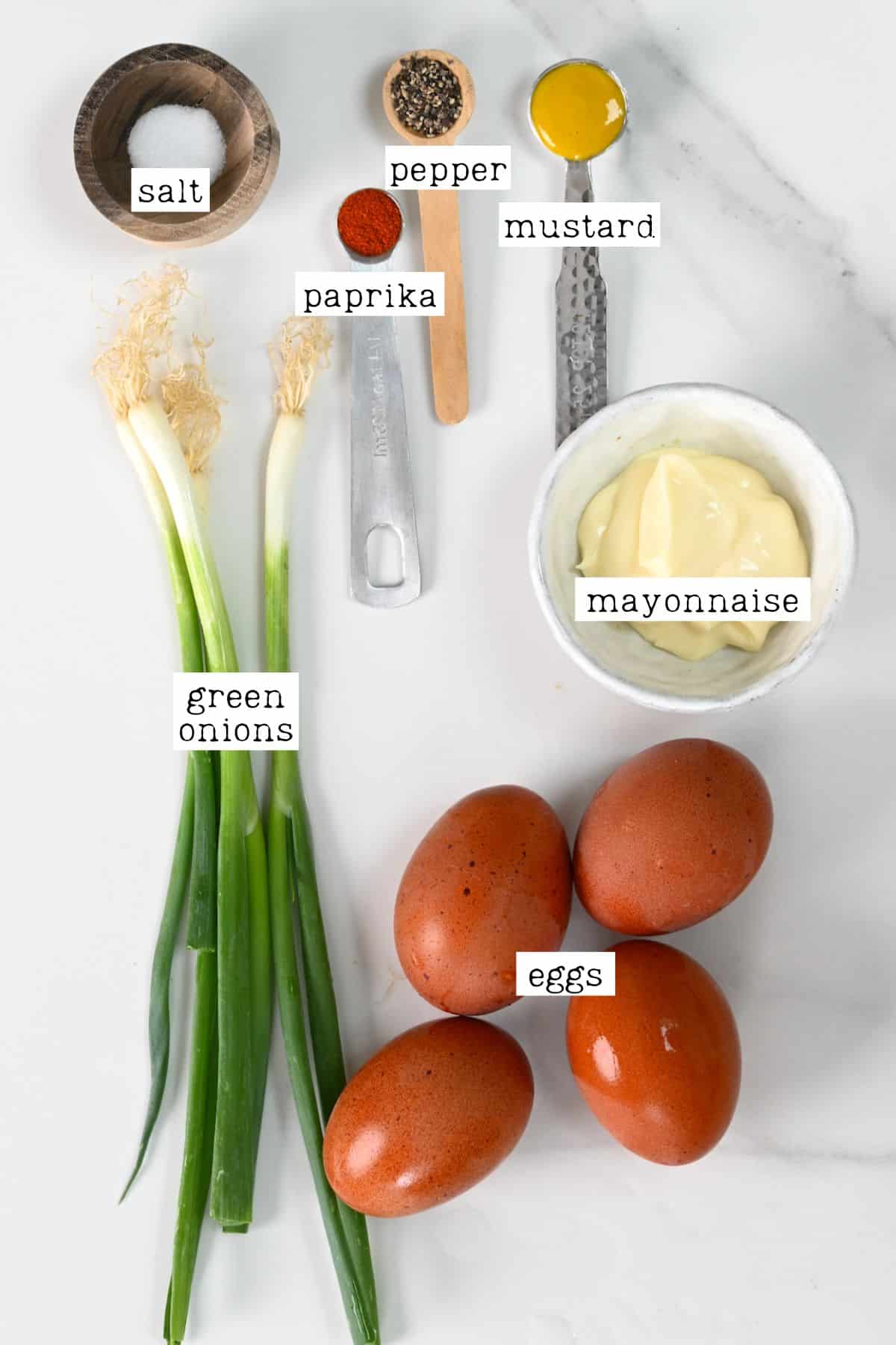 Ingredients for eggs salad