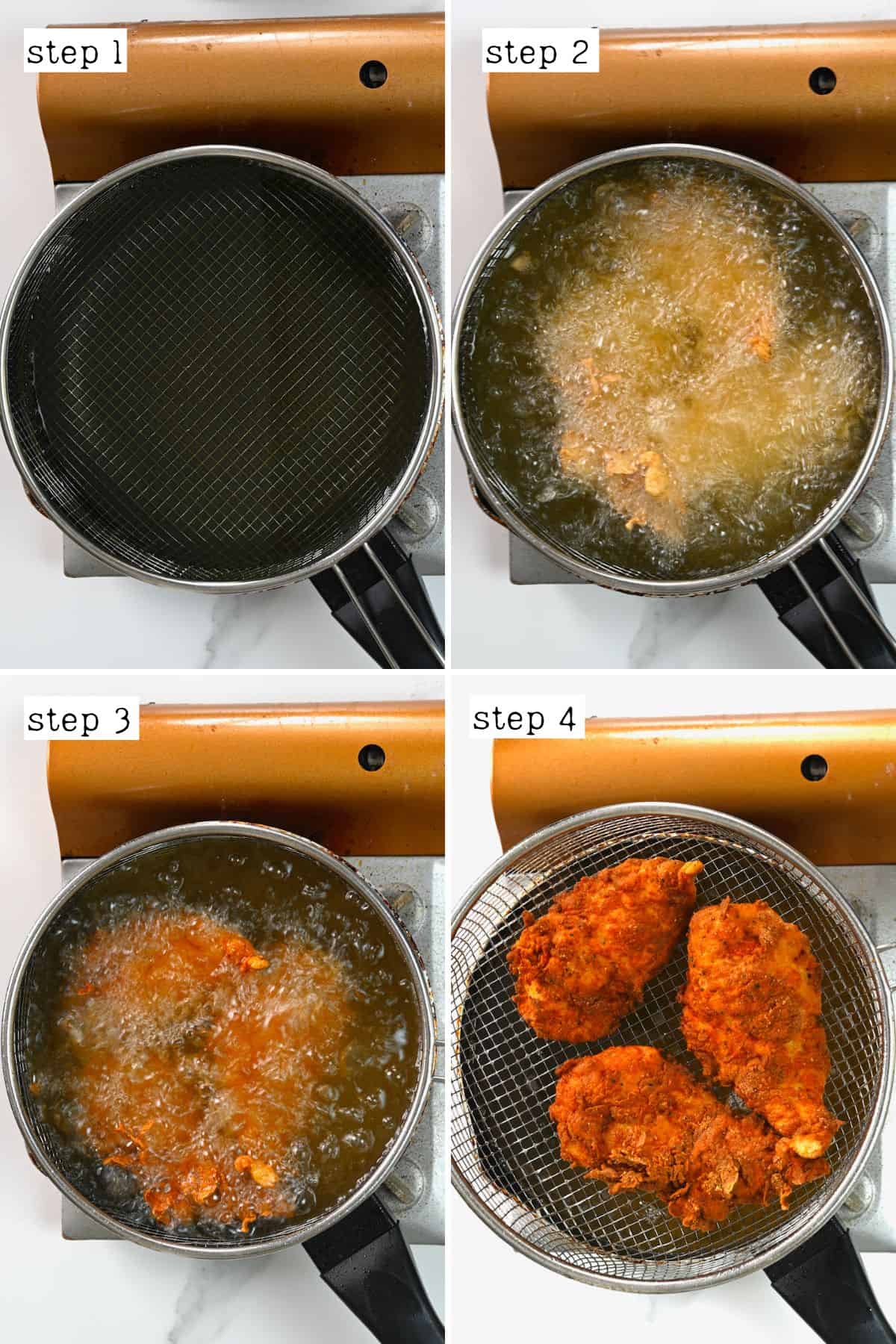 Steps for frying chicken