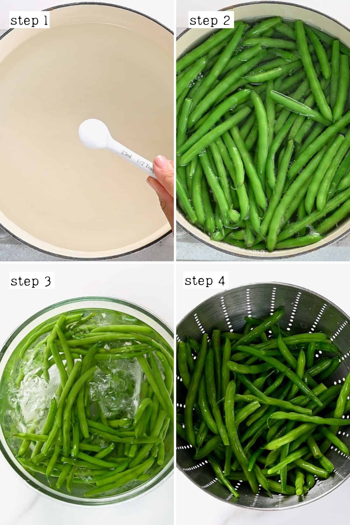 Steps for blanching beans