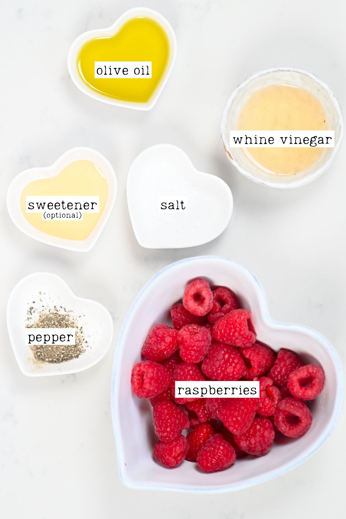 Ingredients for raspberry vinaigrette