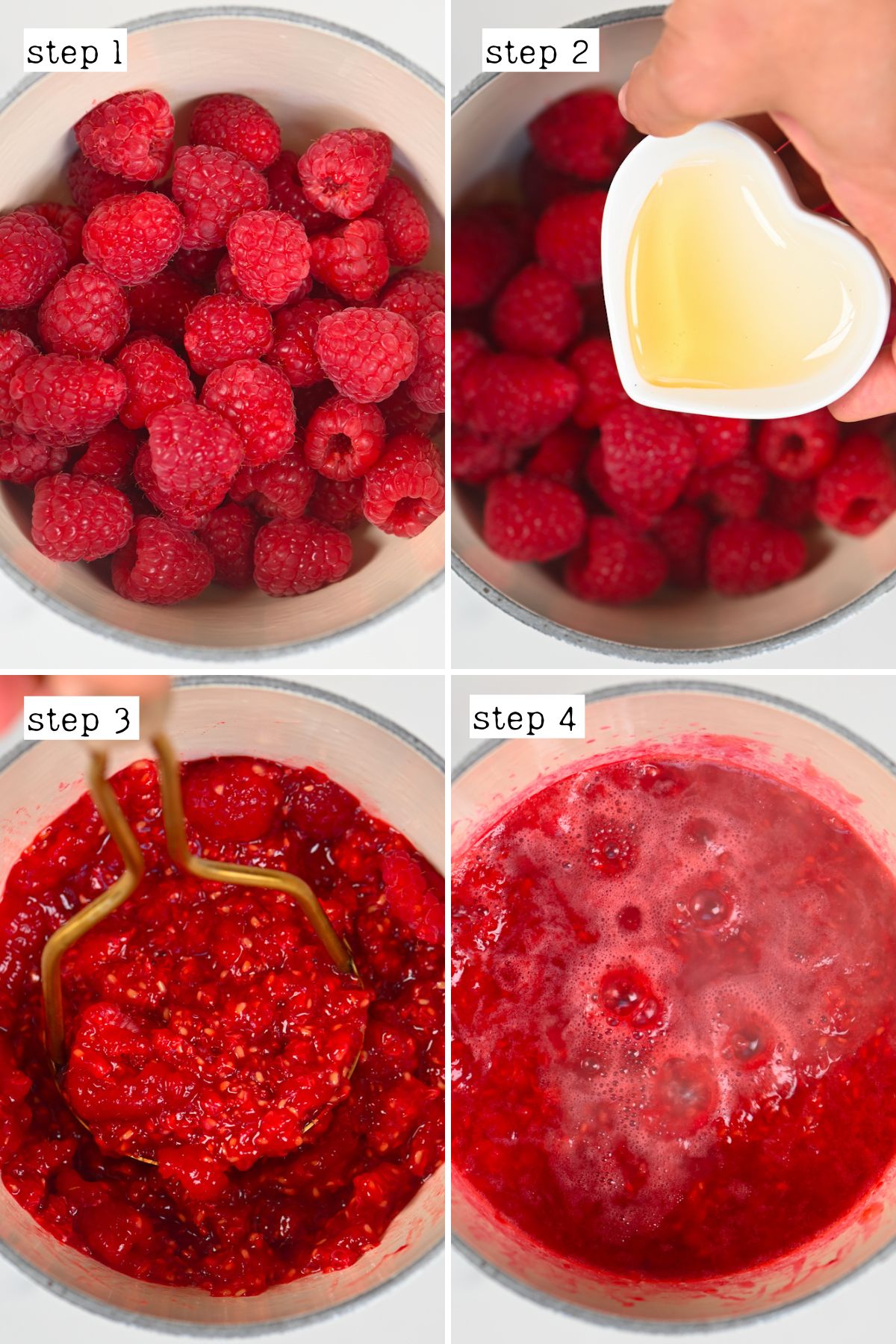 Steps for preparing raspberry salad dressing