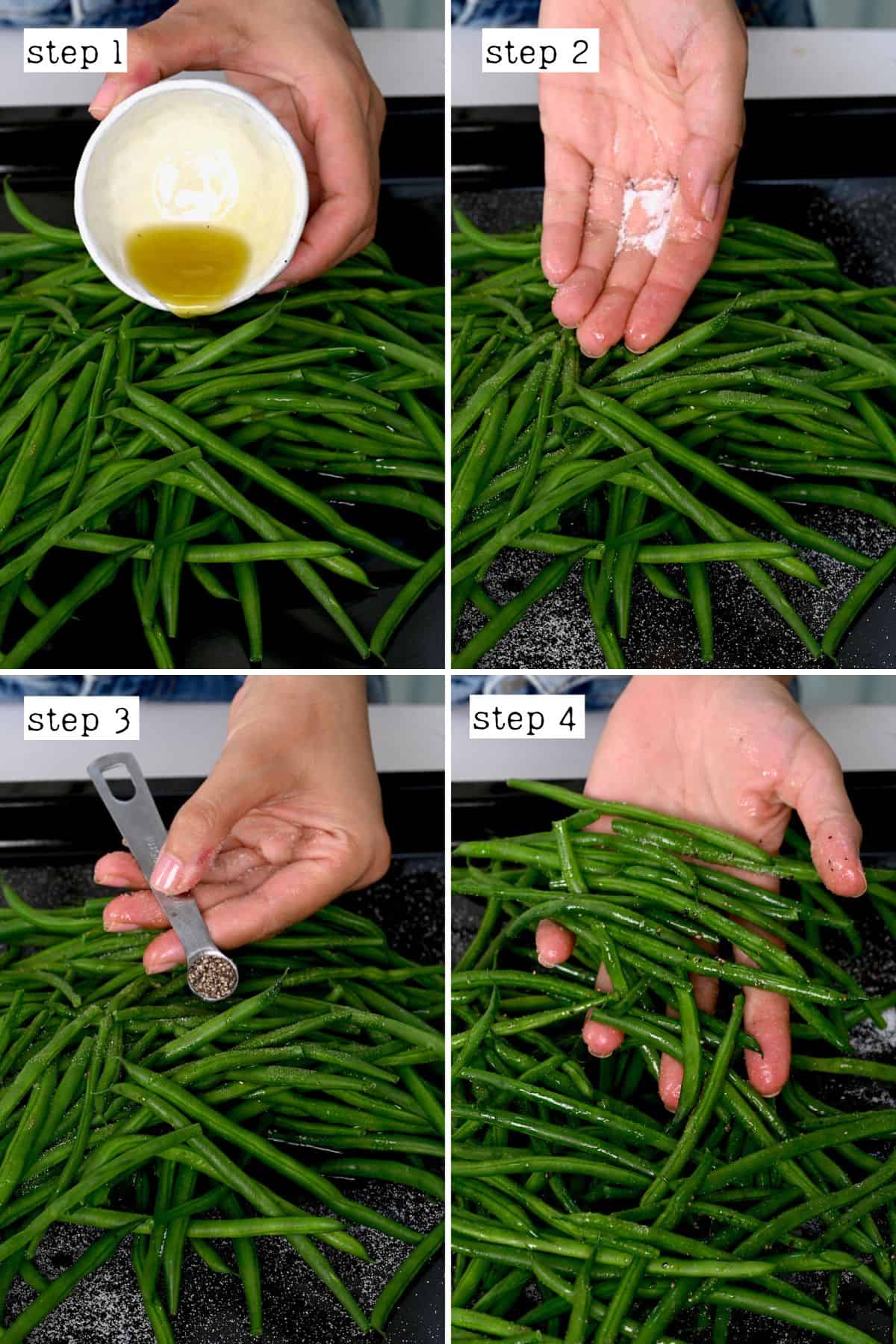 Steps for seasoning green beans