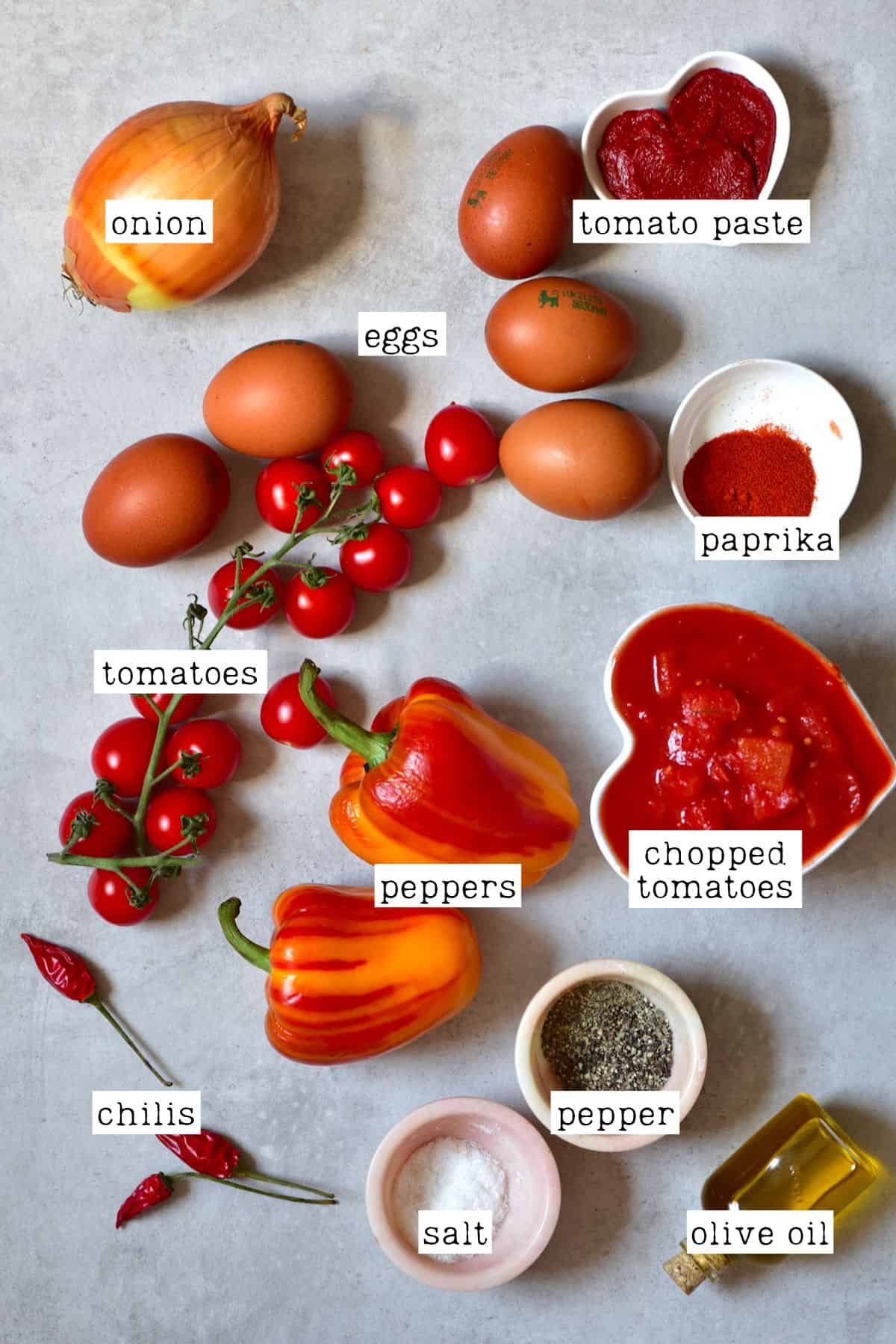 Ingredients for shakshuka