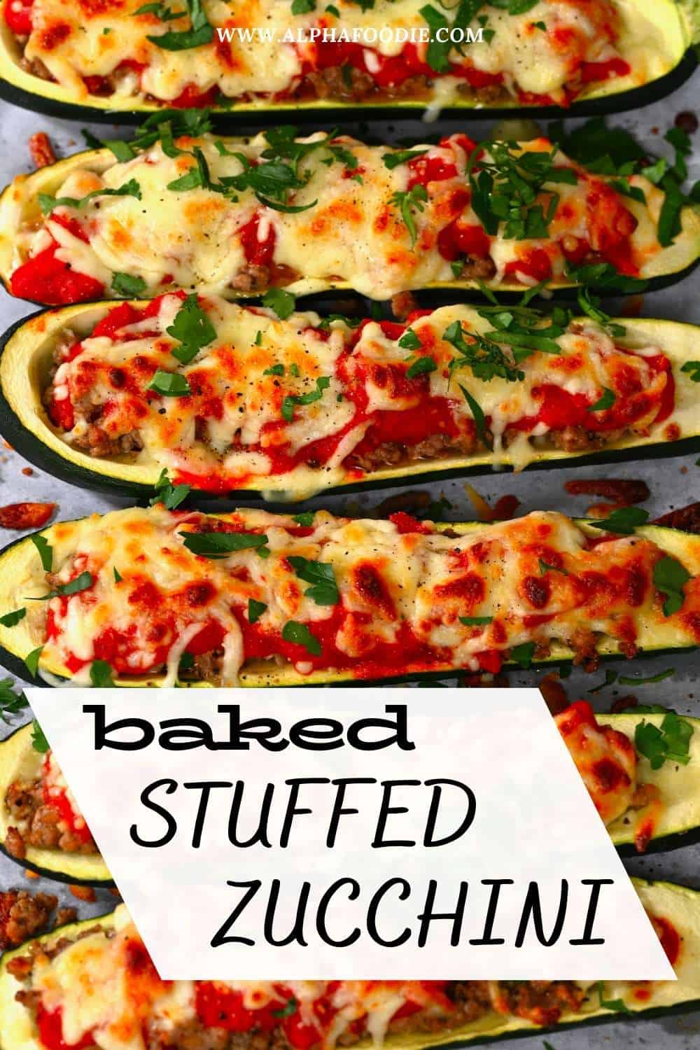 Ground Beef Stuffed Zucchini Boats (+ Vegan Option) - Alphafoodie