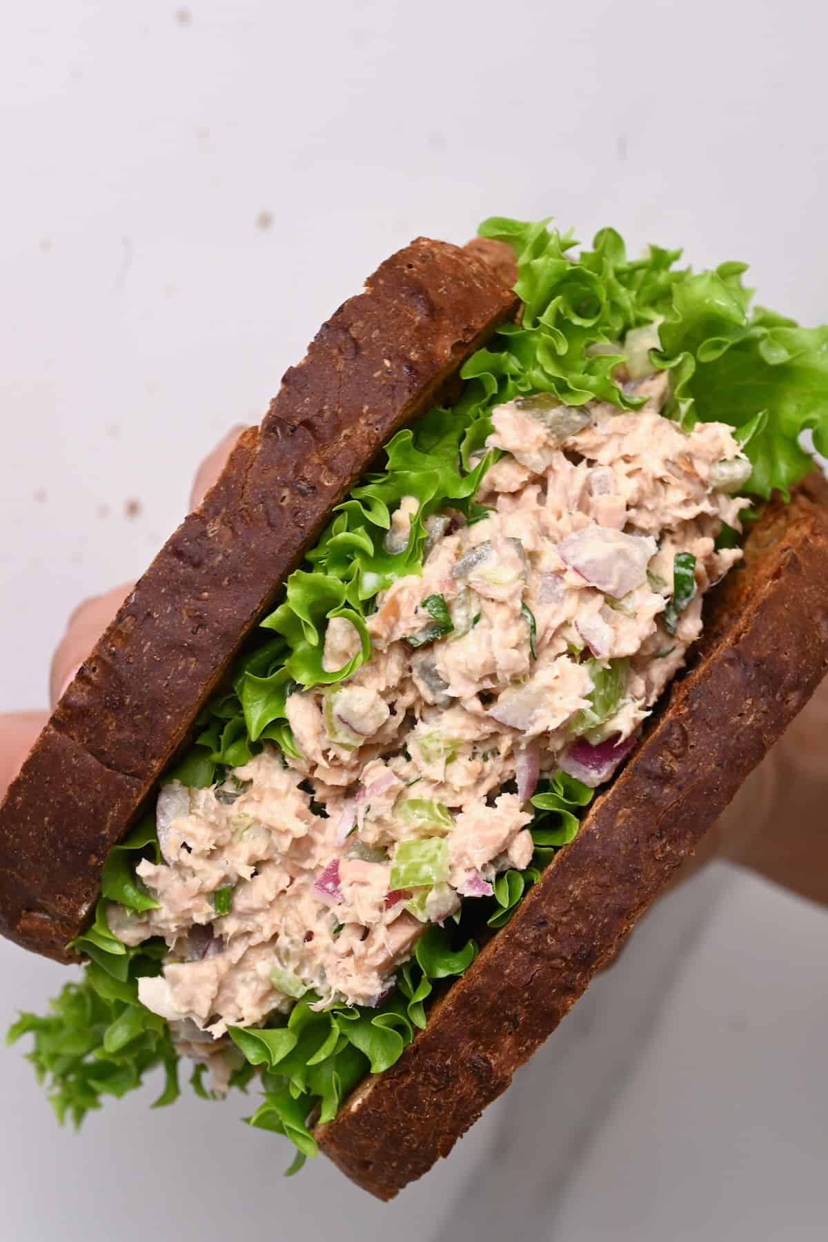 A tuna lettuce sandwich