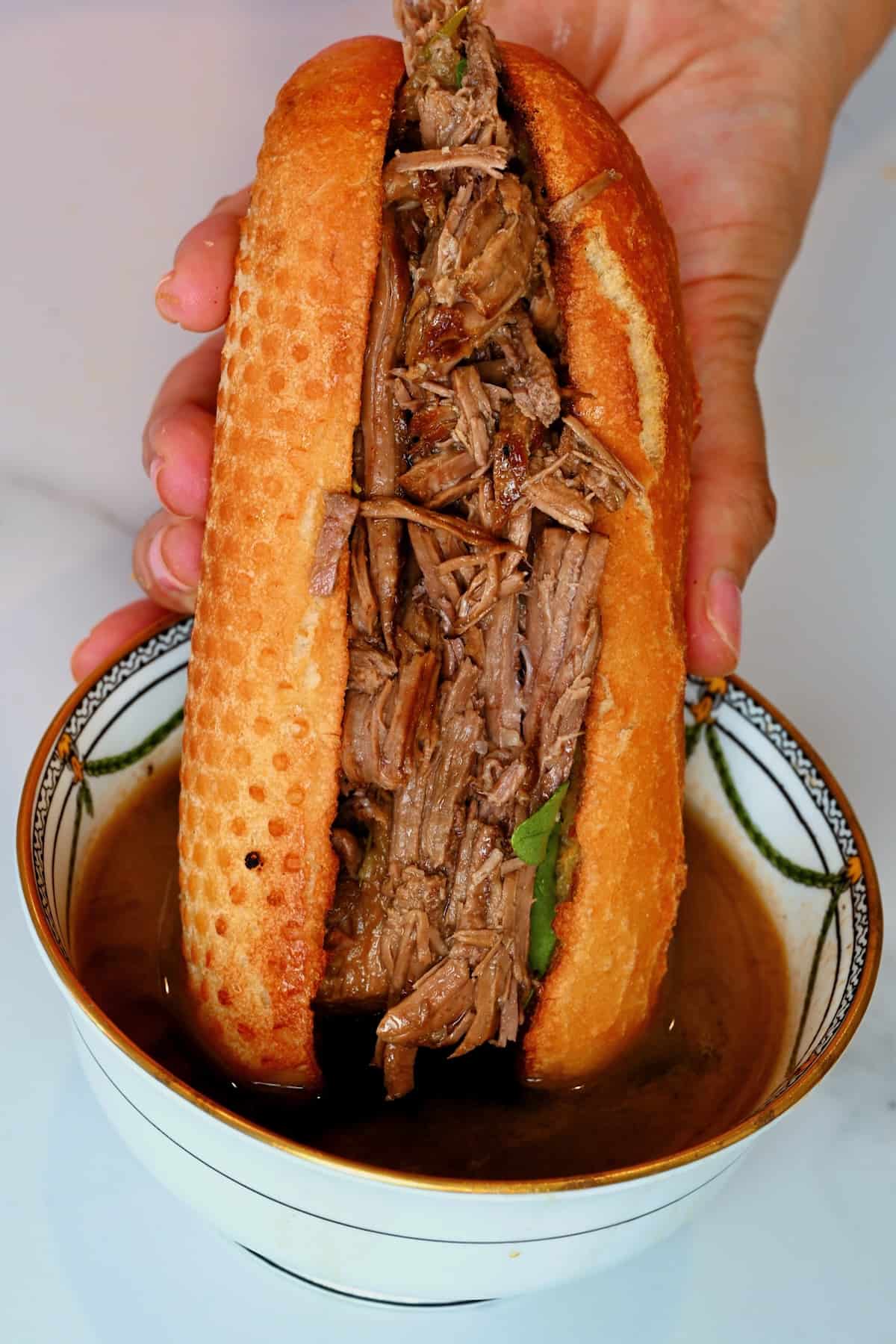 French dip sandwich with au jus