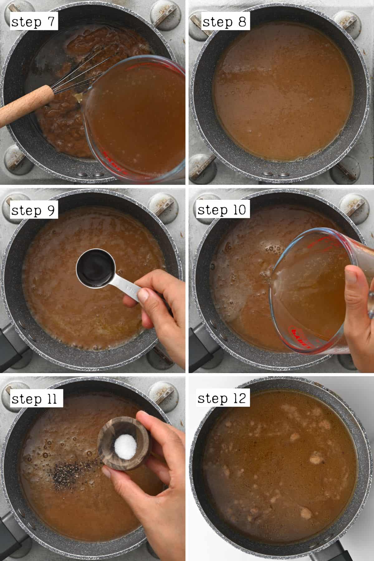 Steps for cooking au jus with beef broth