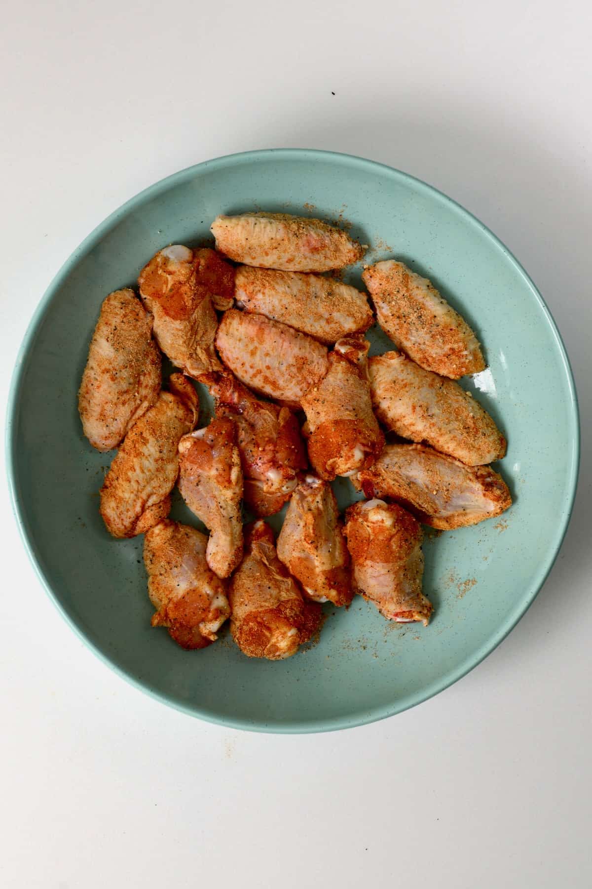 Chicken wings rubbed with chicken seasoning