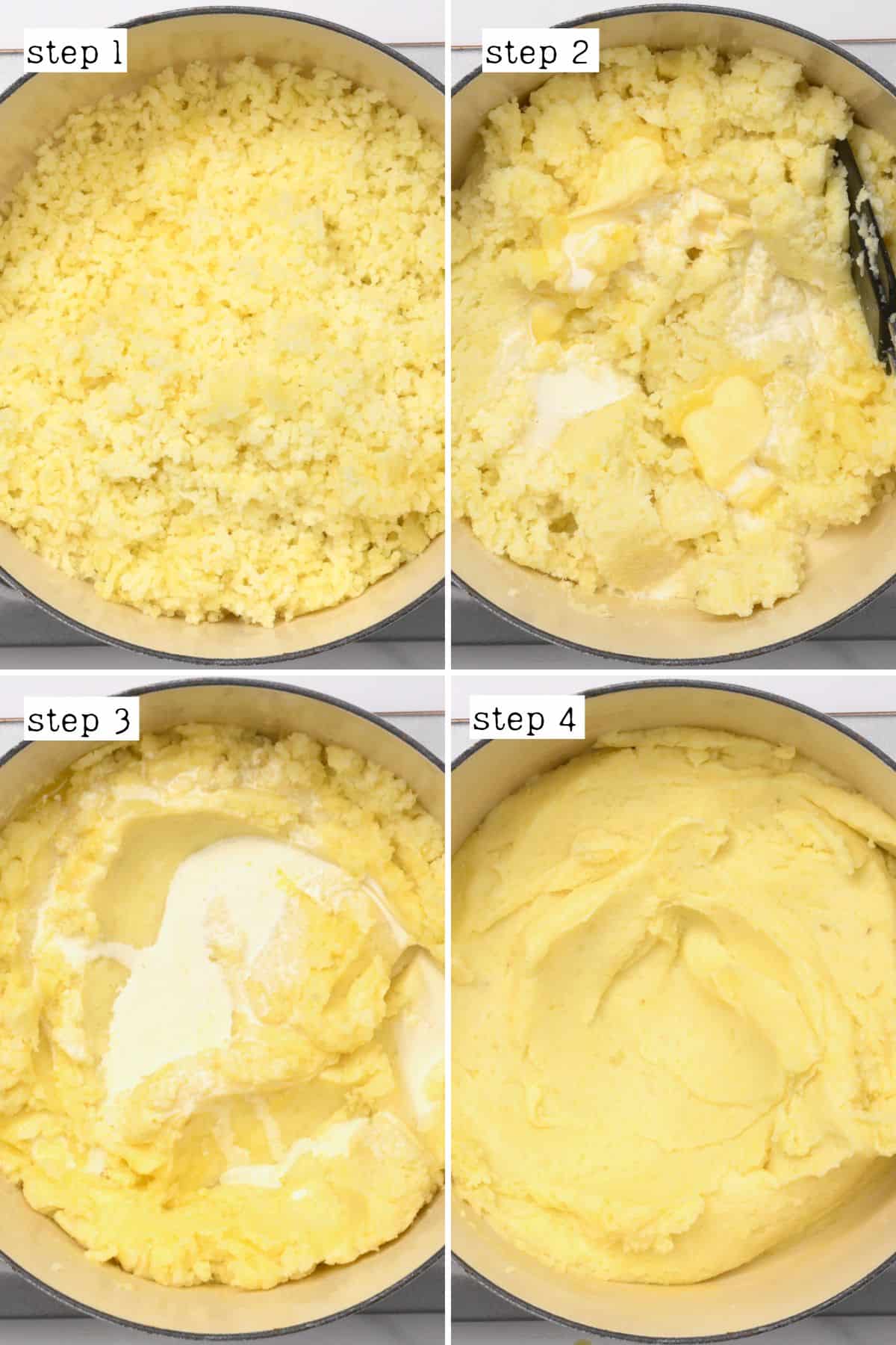 Steps for making mashed potatoes