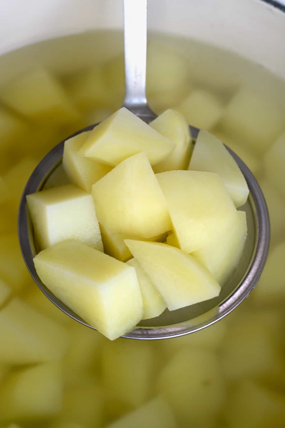 Boiled cubed potatoes