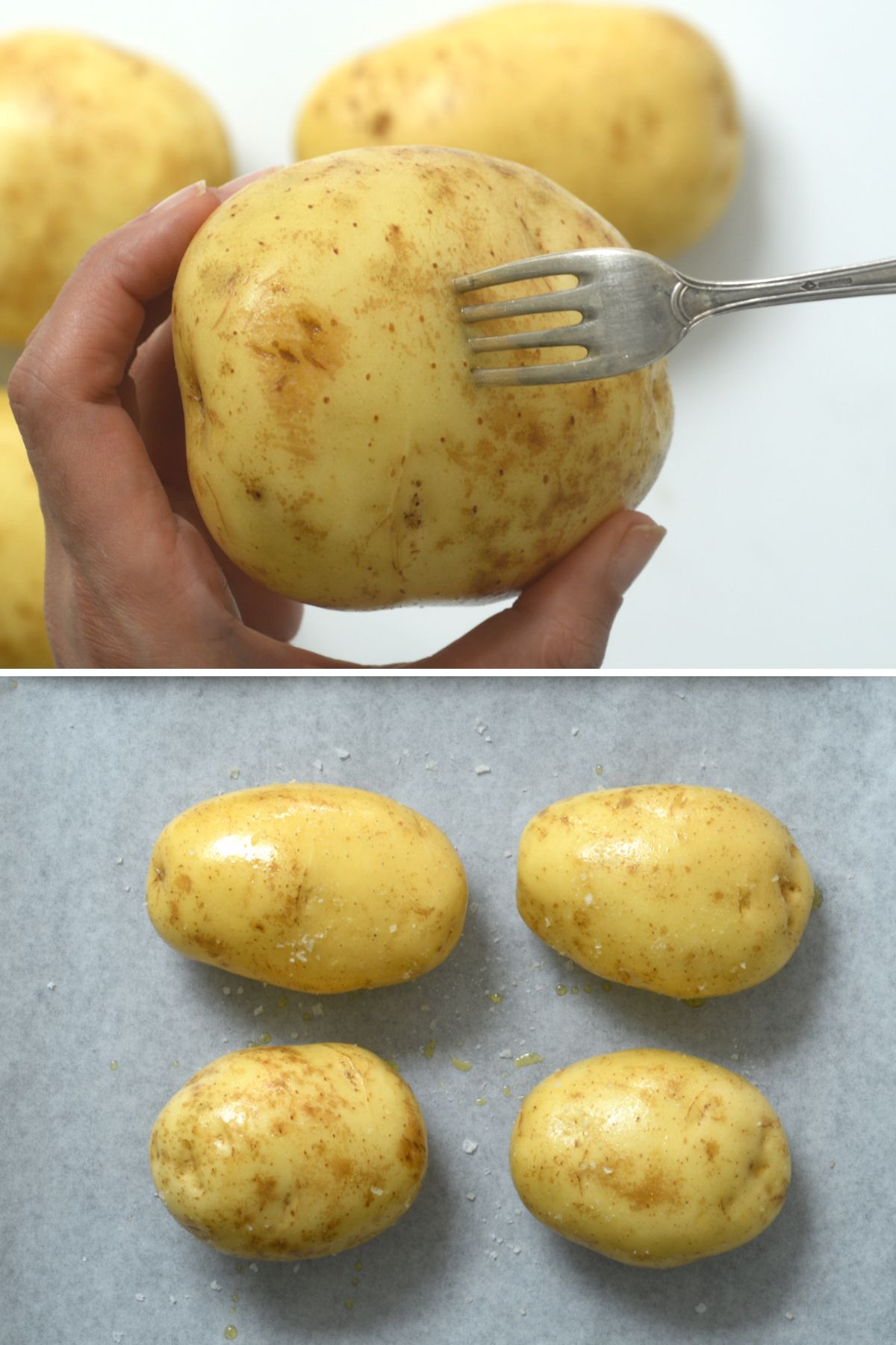 Steps for preparing potatoes for baking