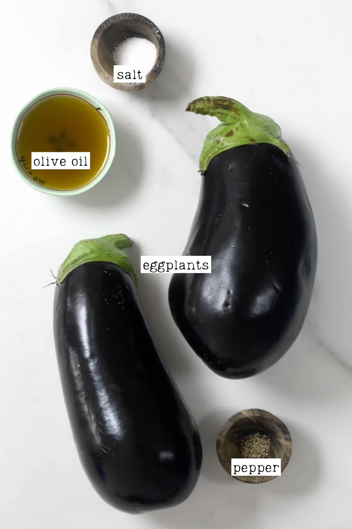 Ingredients for roasted eggplants