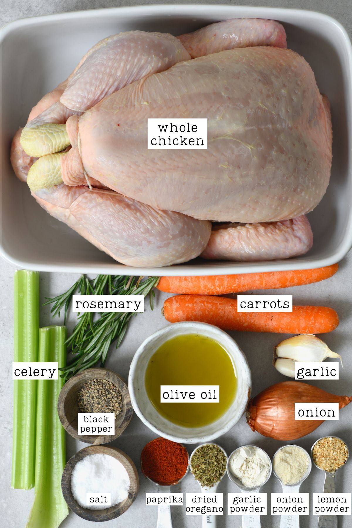 Ingredients for air fryer whole chicken