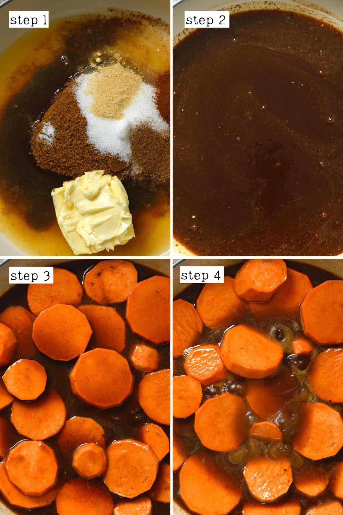 Steps for cooking yams with spices and butter