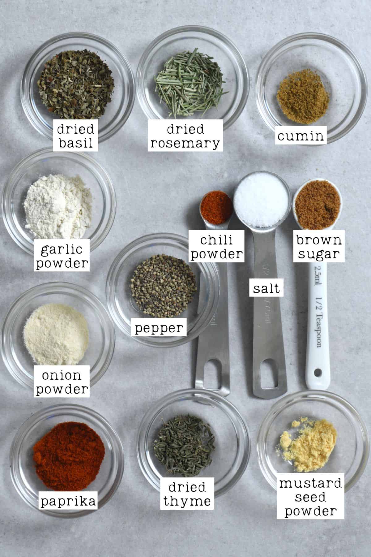 Ingredients for chicken seasoning