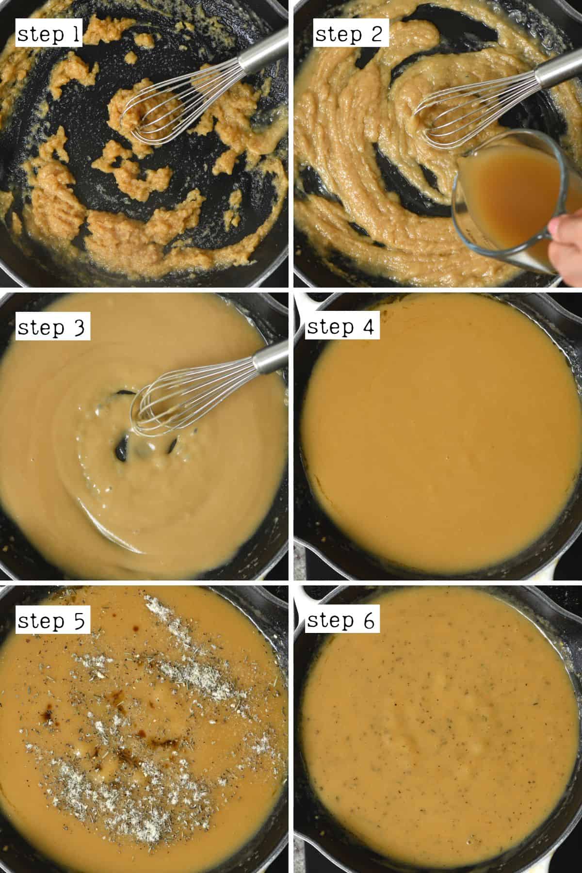 Steps for making brown gravy from scratch