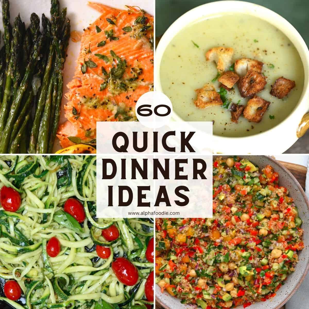 A compilation of 60+ healthy dinner ideas ready in 30 minutes or less