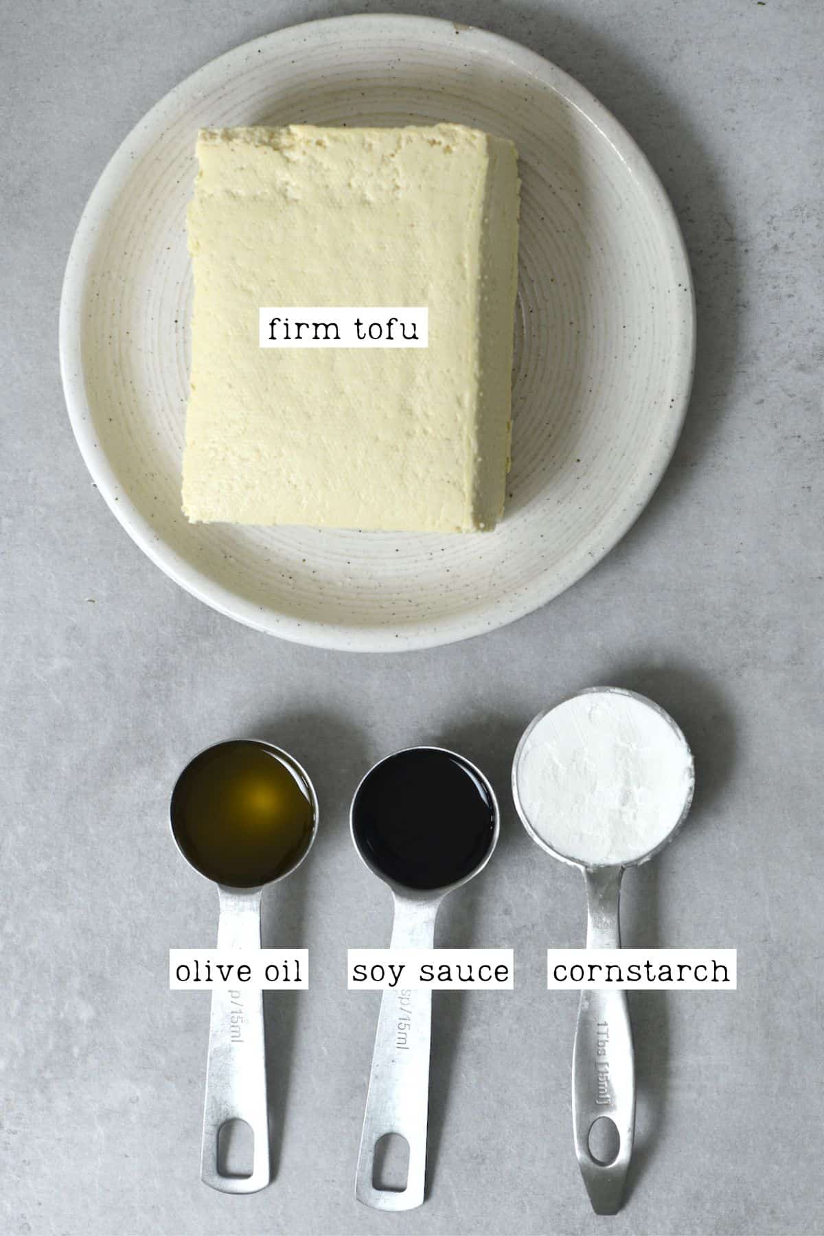 Ingredients for crispy tofu