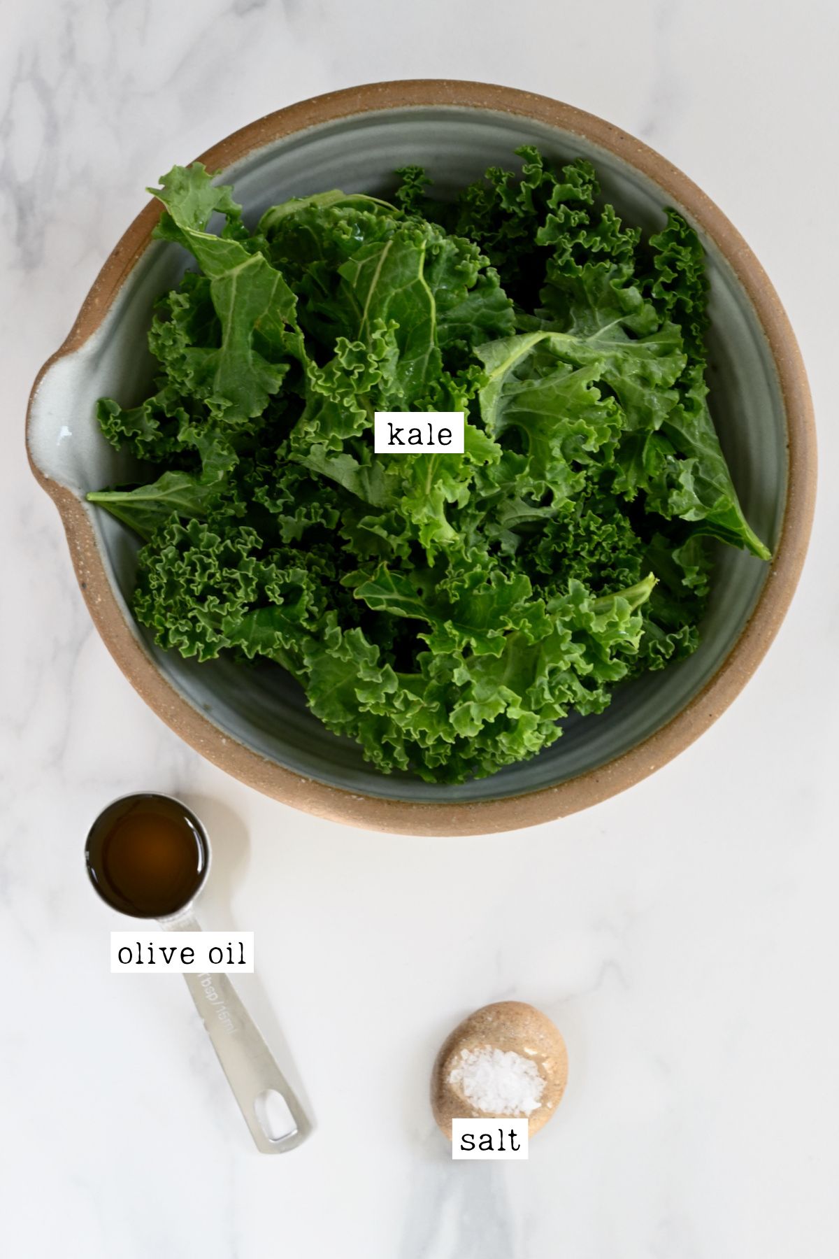 Ingredients for kale chips
