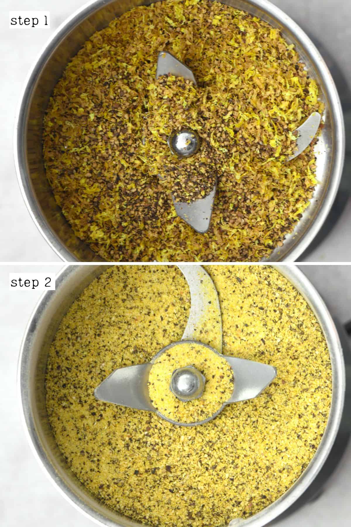 Steps for grinding lemon pepper seasoning
