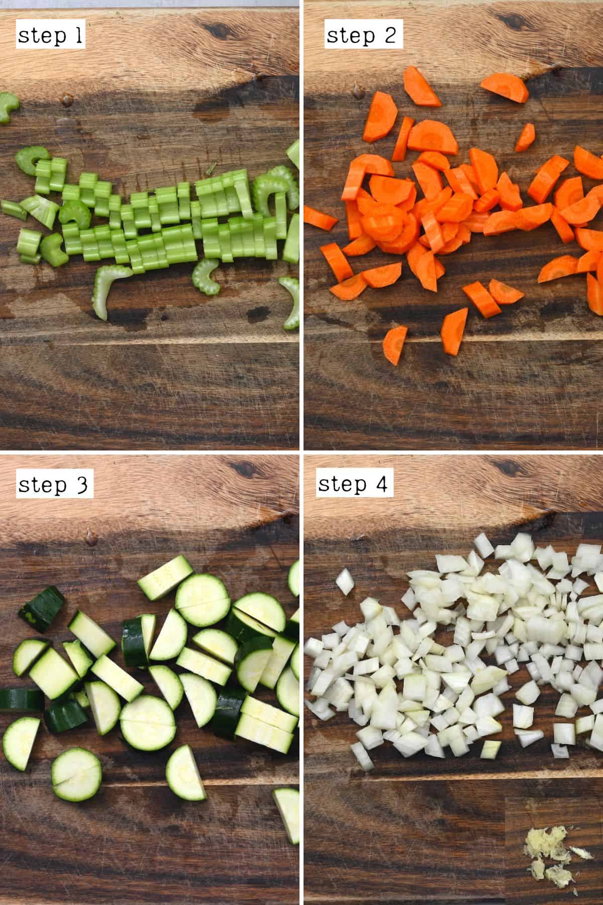 Steps for chopping vegetables