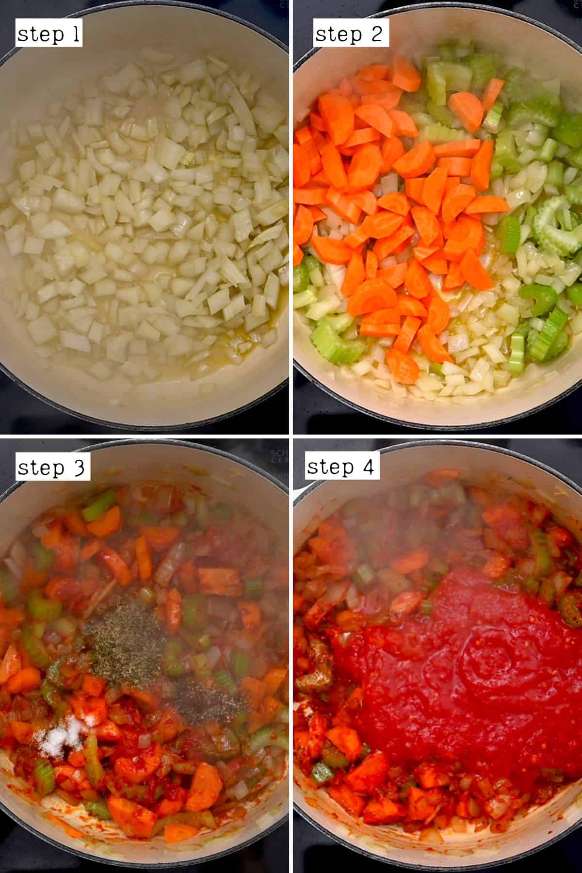 Steps for cooking vegetables