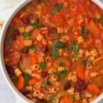 A serving bowl with minestrone soup - 20